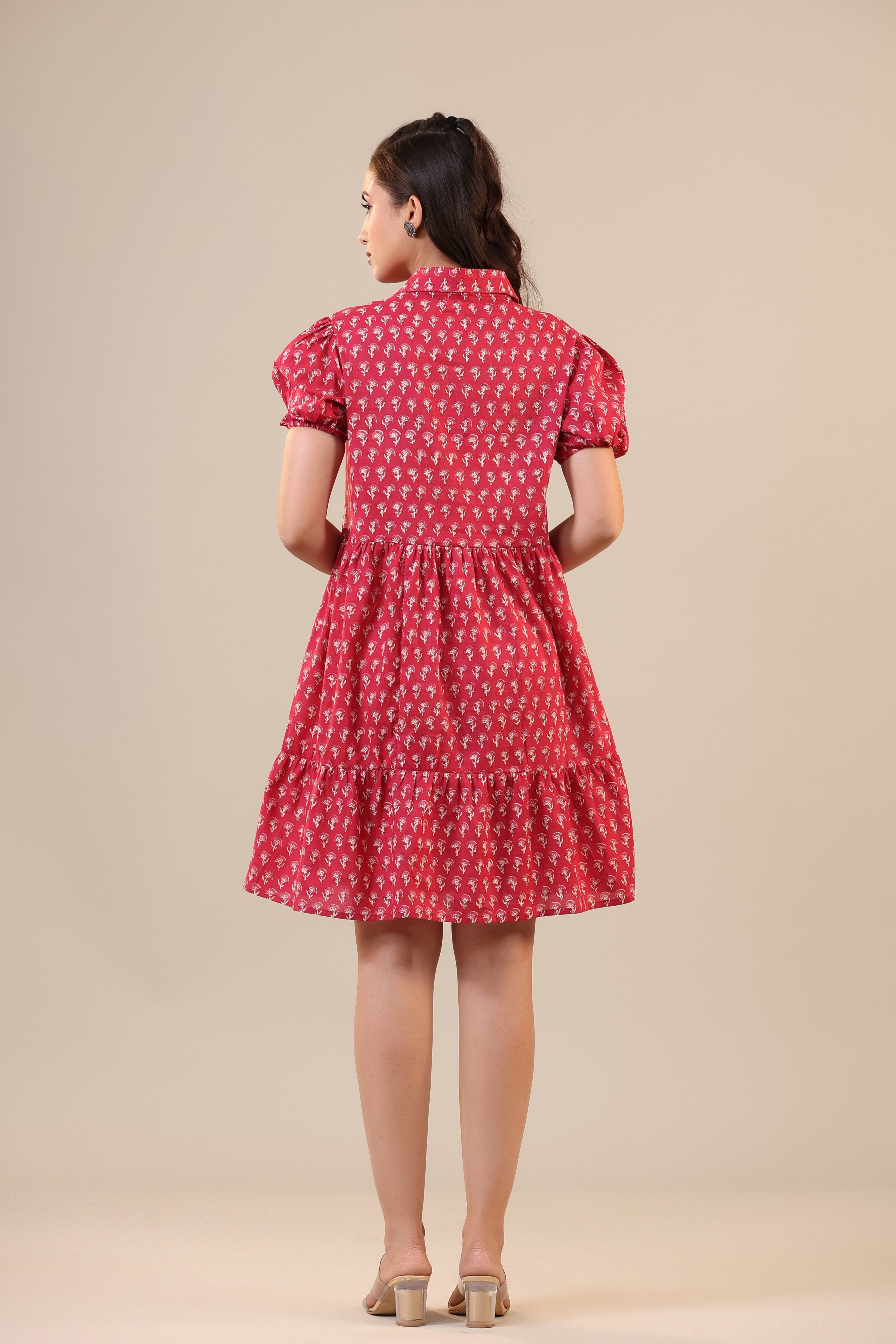 Booti on Pink Collared Cotton T-shirt dress