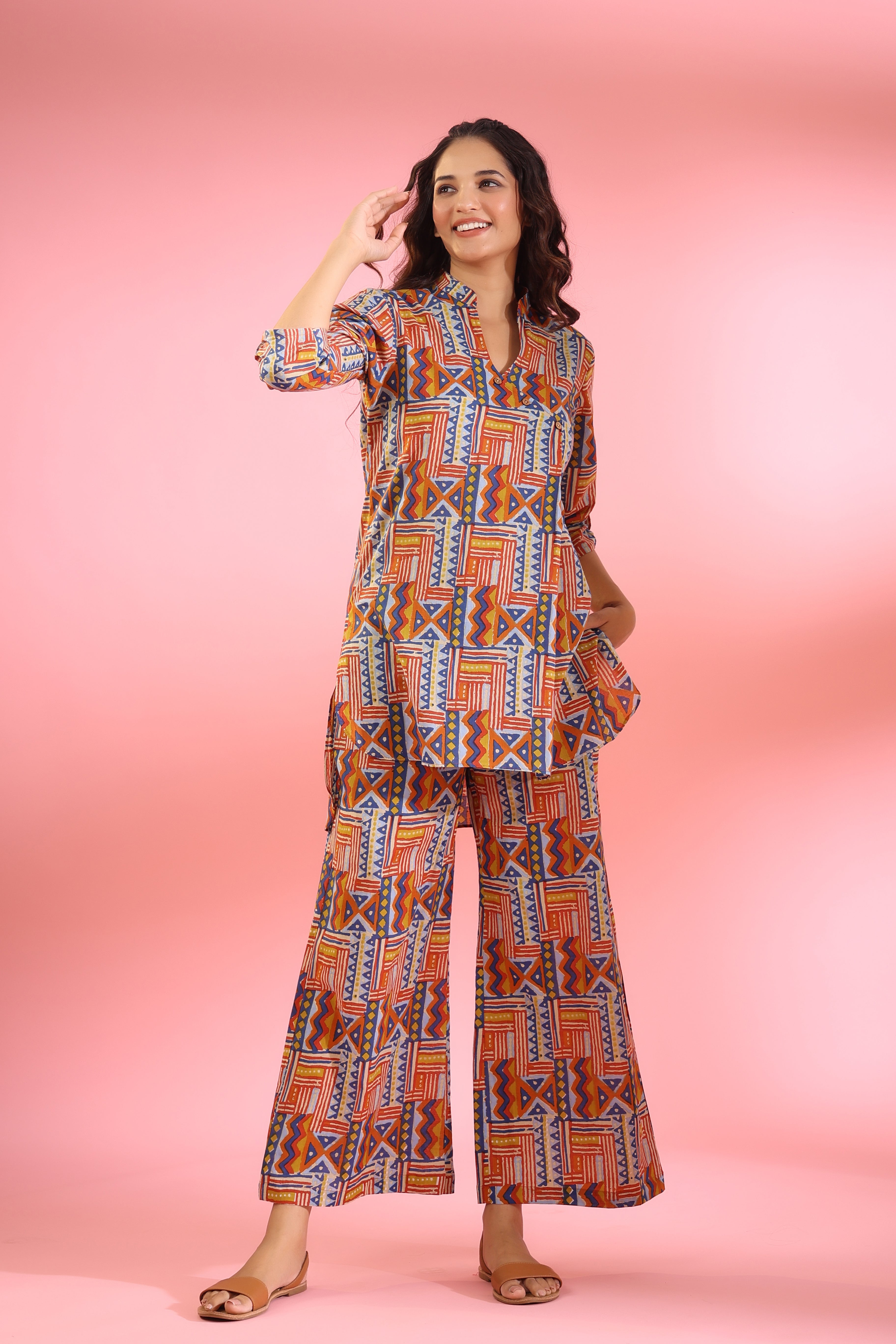 Patterned Abstracts on Cotton Co-ord Set
