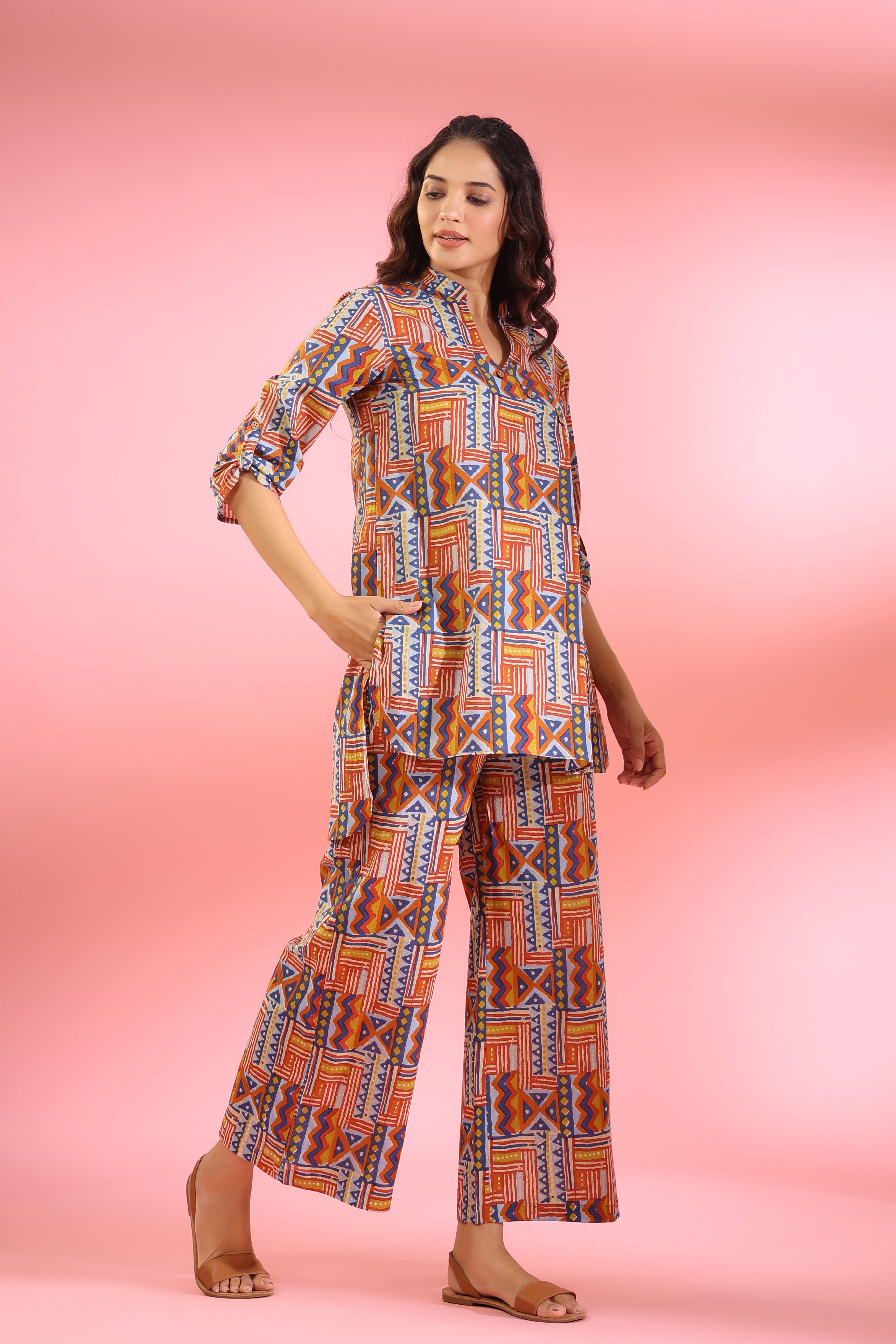 Patterned Abstracts on Cotton Co-ord Set