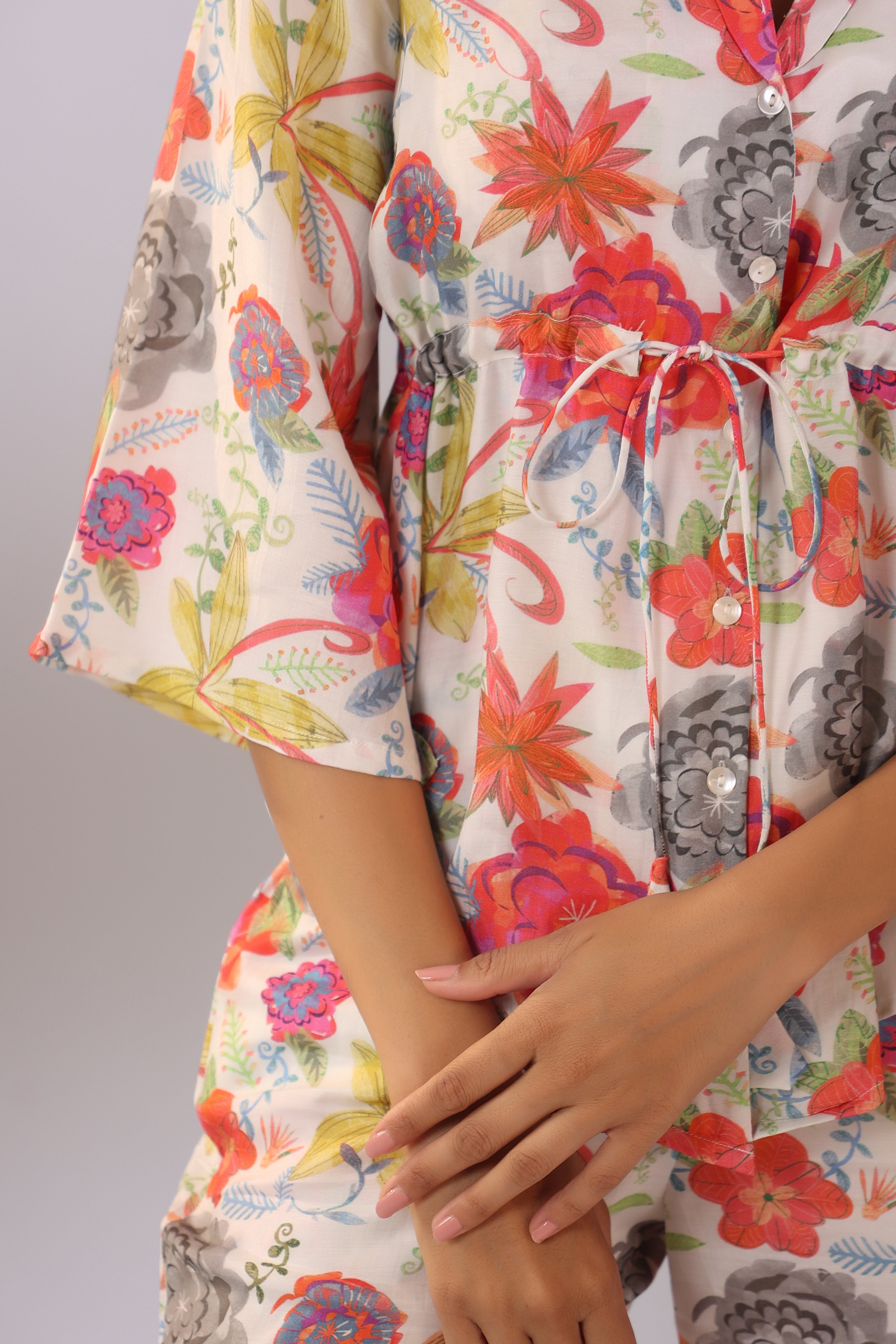 Holly Russian Silk Off White Co-ord Set