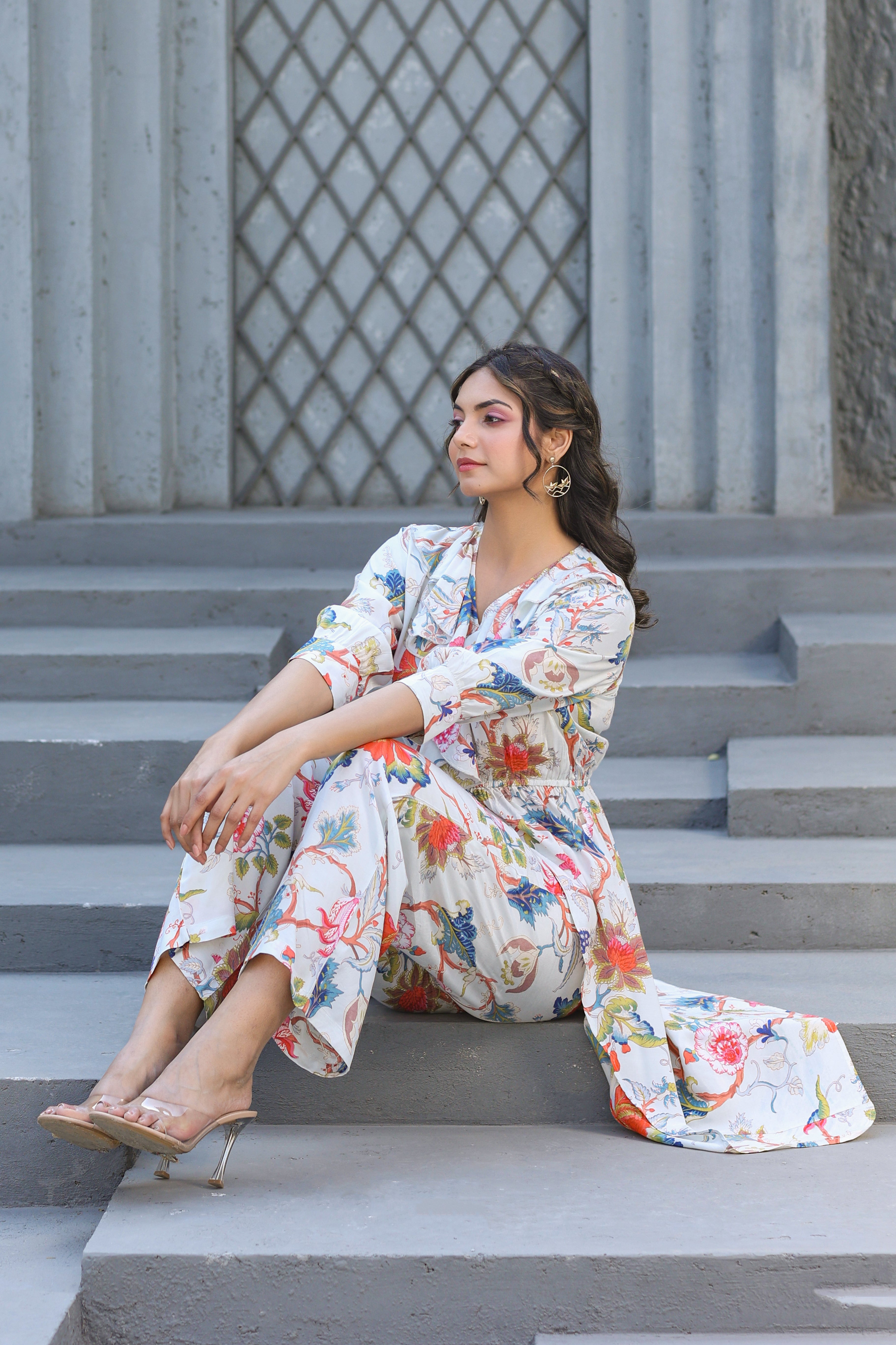 Boho Chique Russian Silk Floral Co-ord Set