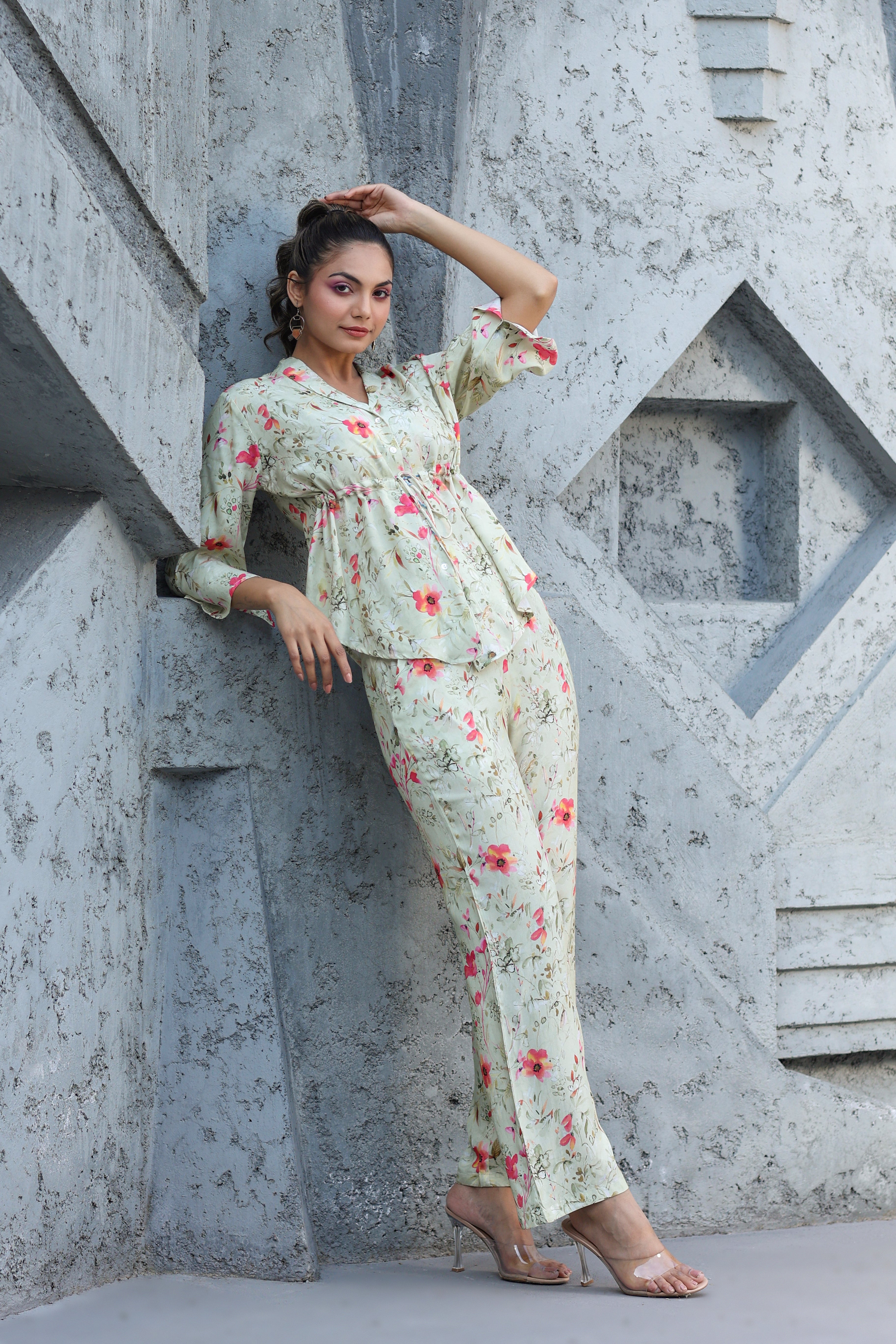 Atelier Pista Green Cotton Co-ord Set