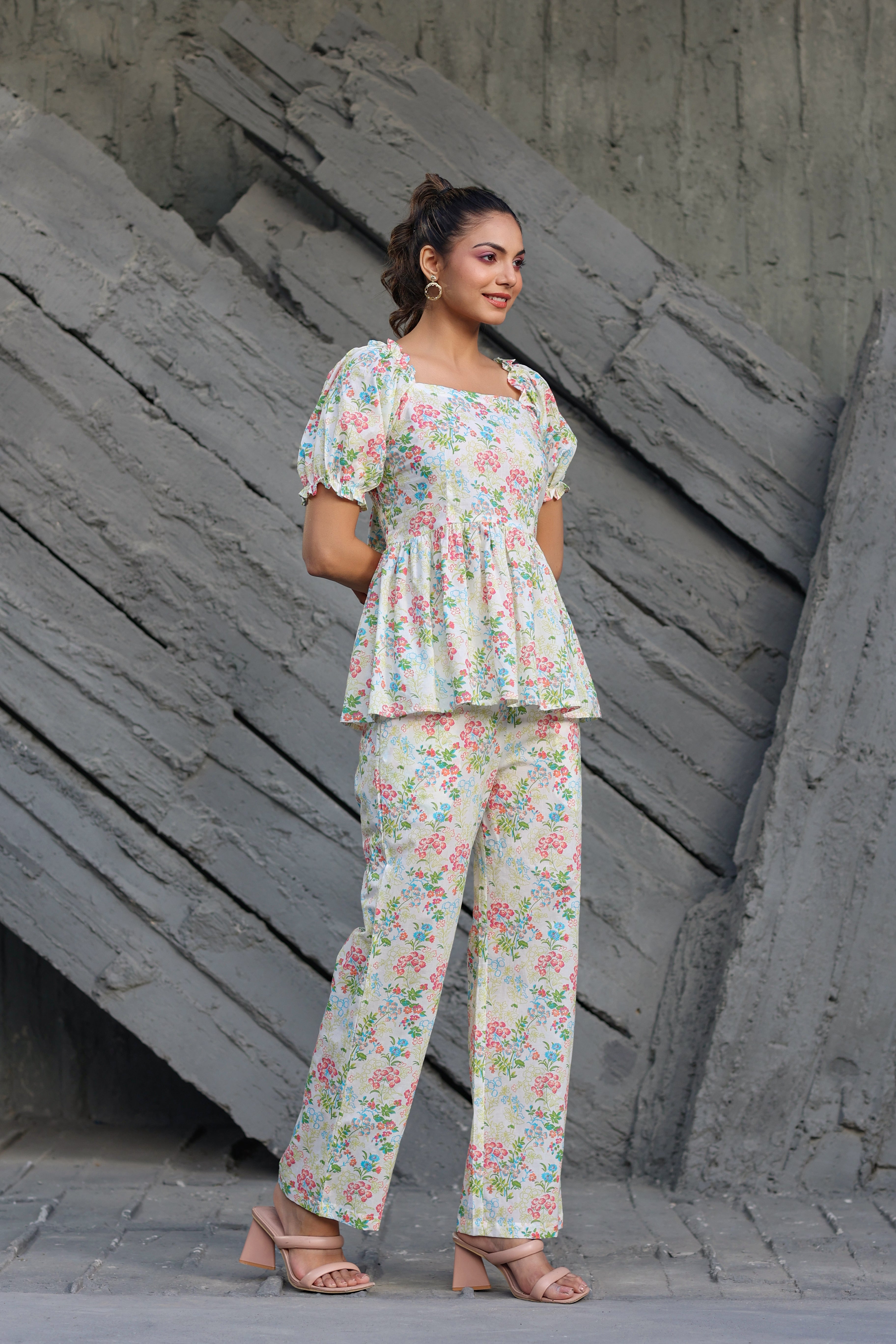 Gardenia on Smoked Cotton Co-ord Set