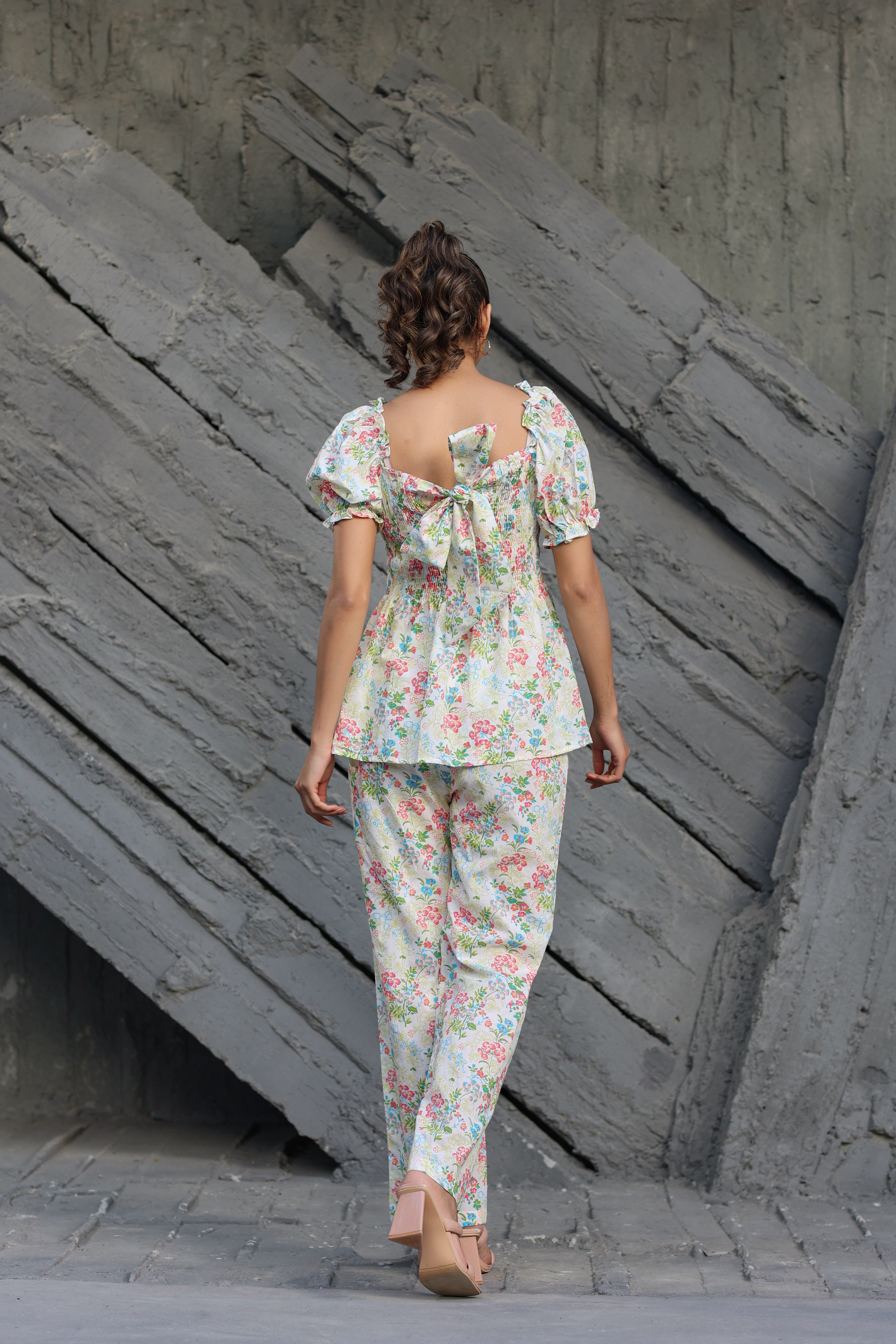 Gardenia on Smoked Cotton Co-ord Set