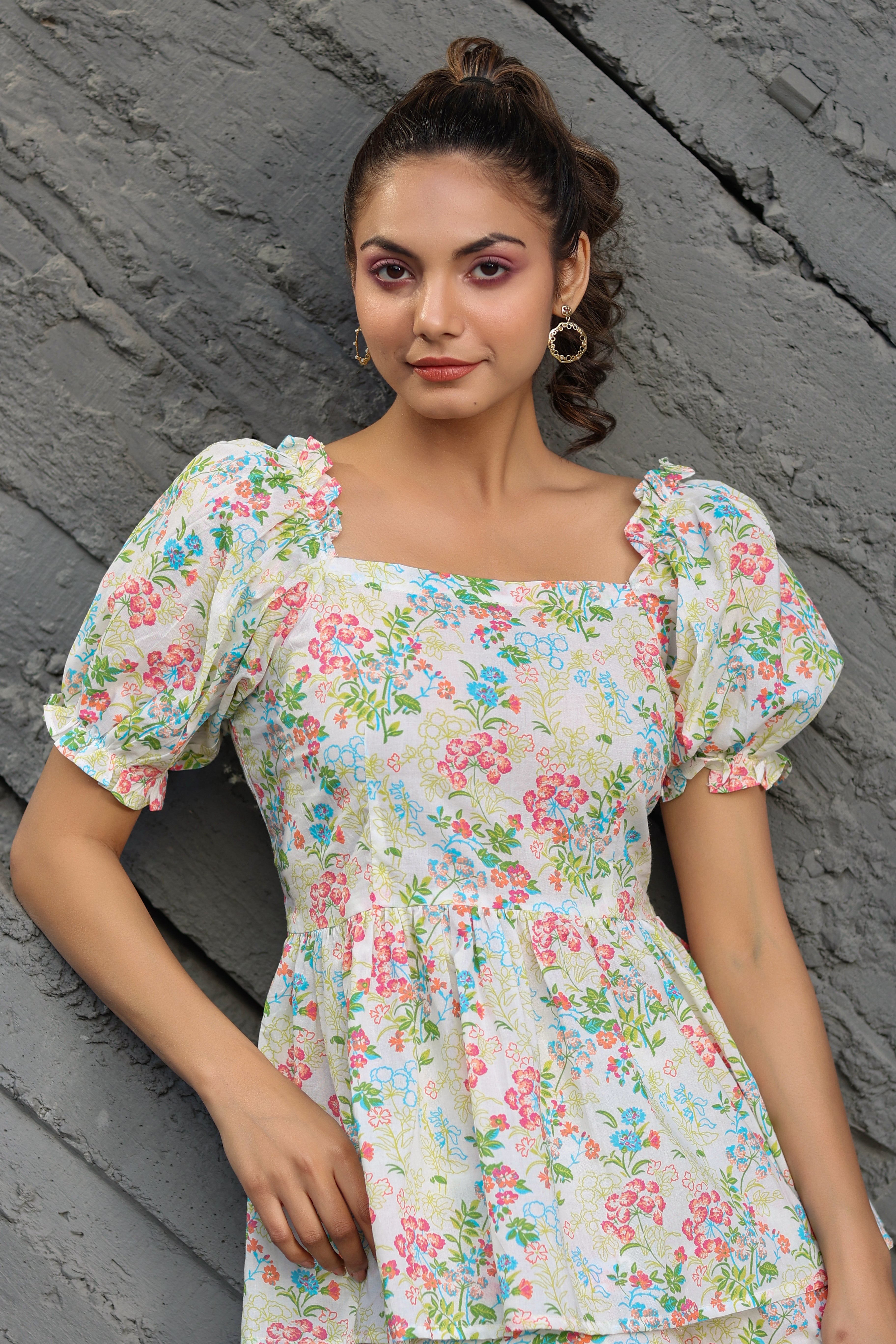 Gardenia on Smoked Cotton Co-ord Set