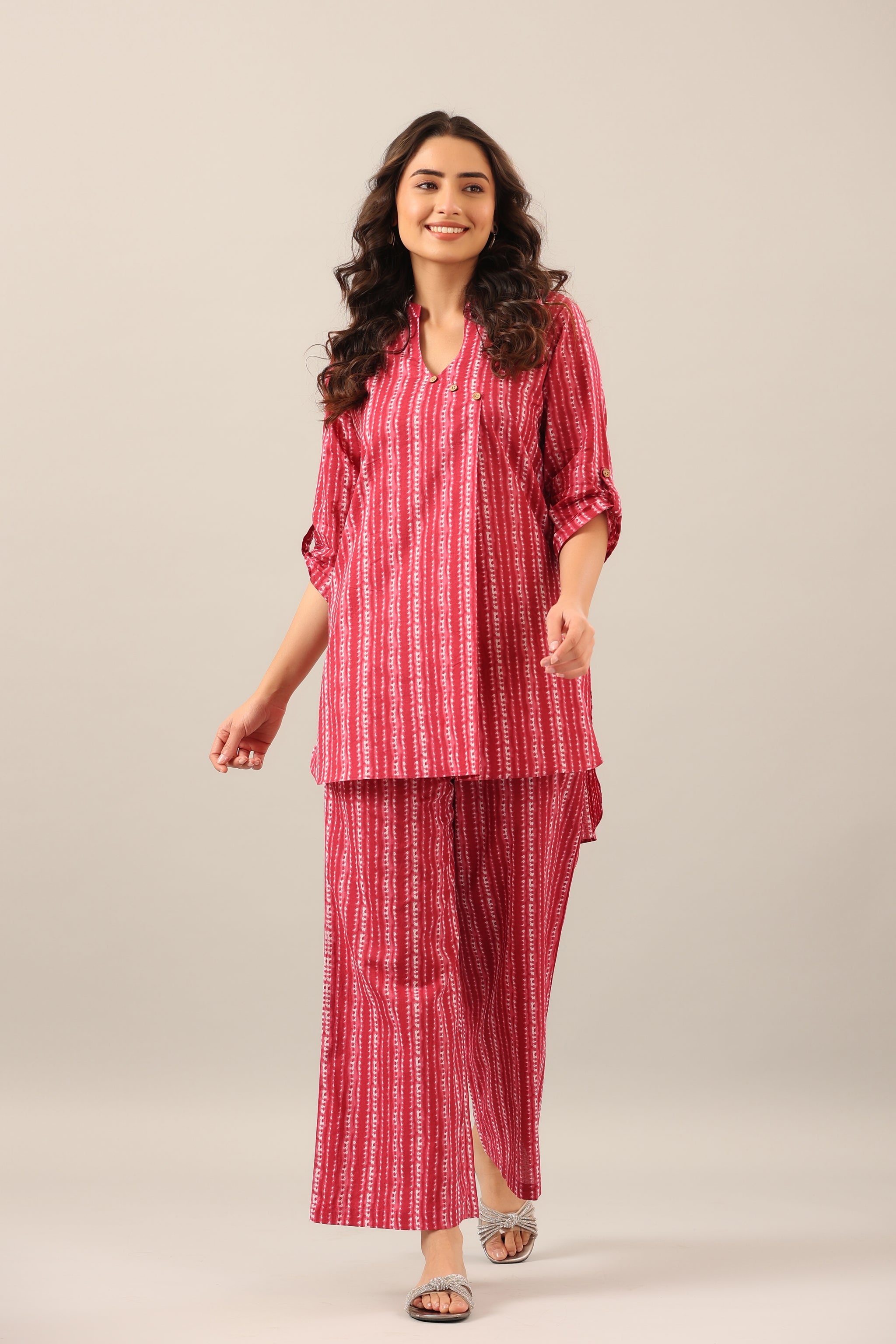 Red Hand Done Shibori Co-Ord