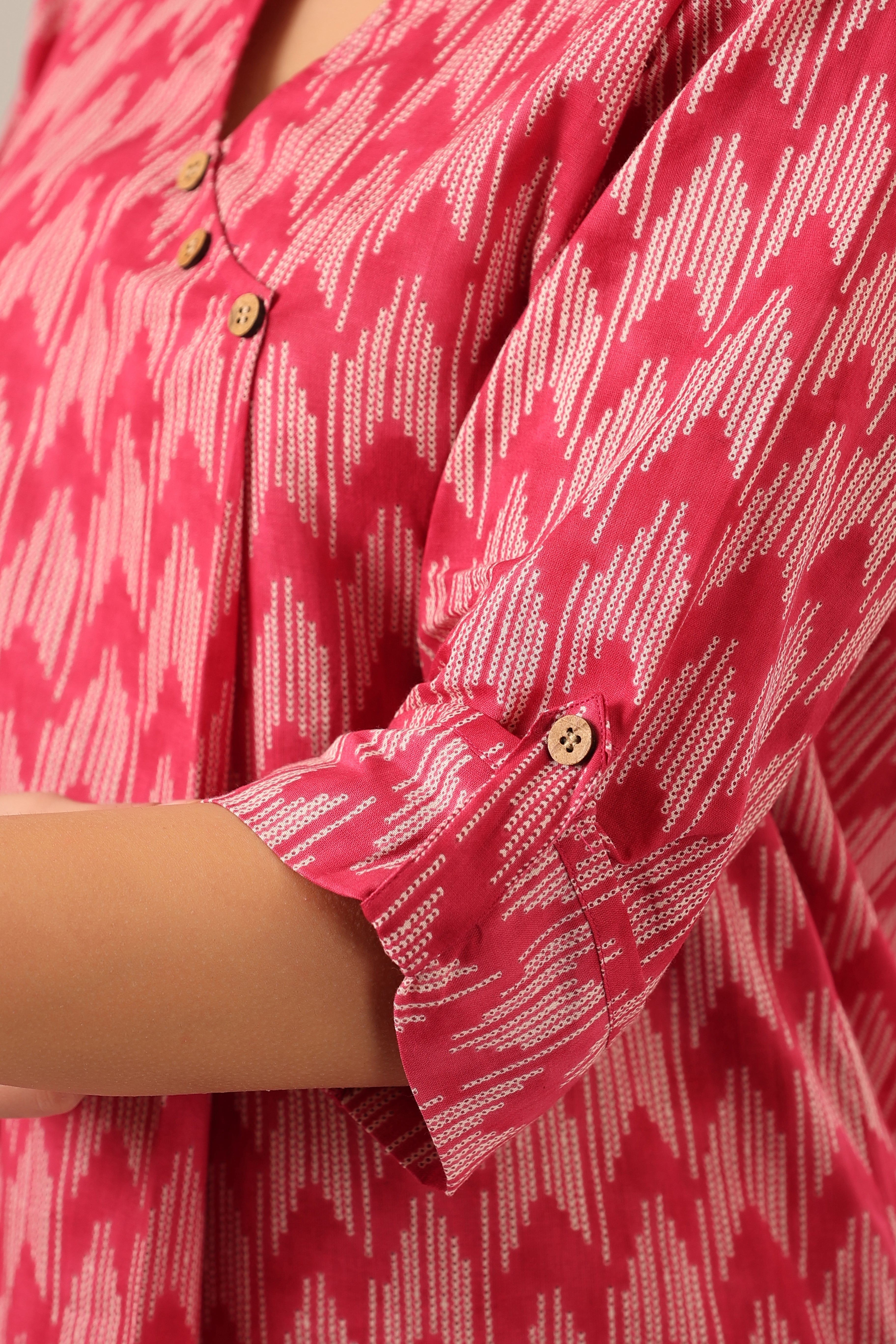 Arrow Shibori on Pink Lounge Cotton Co-ord Set