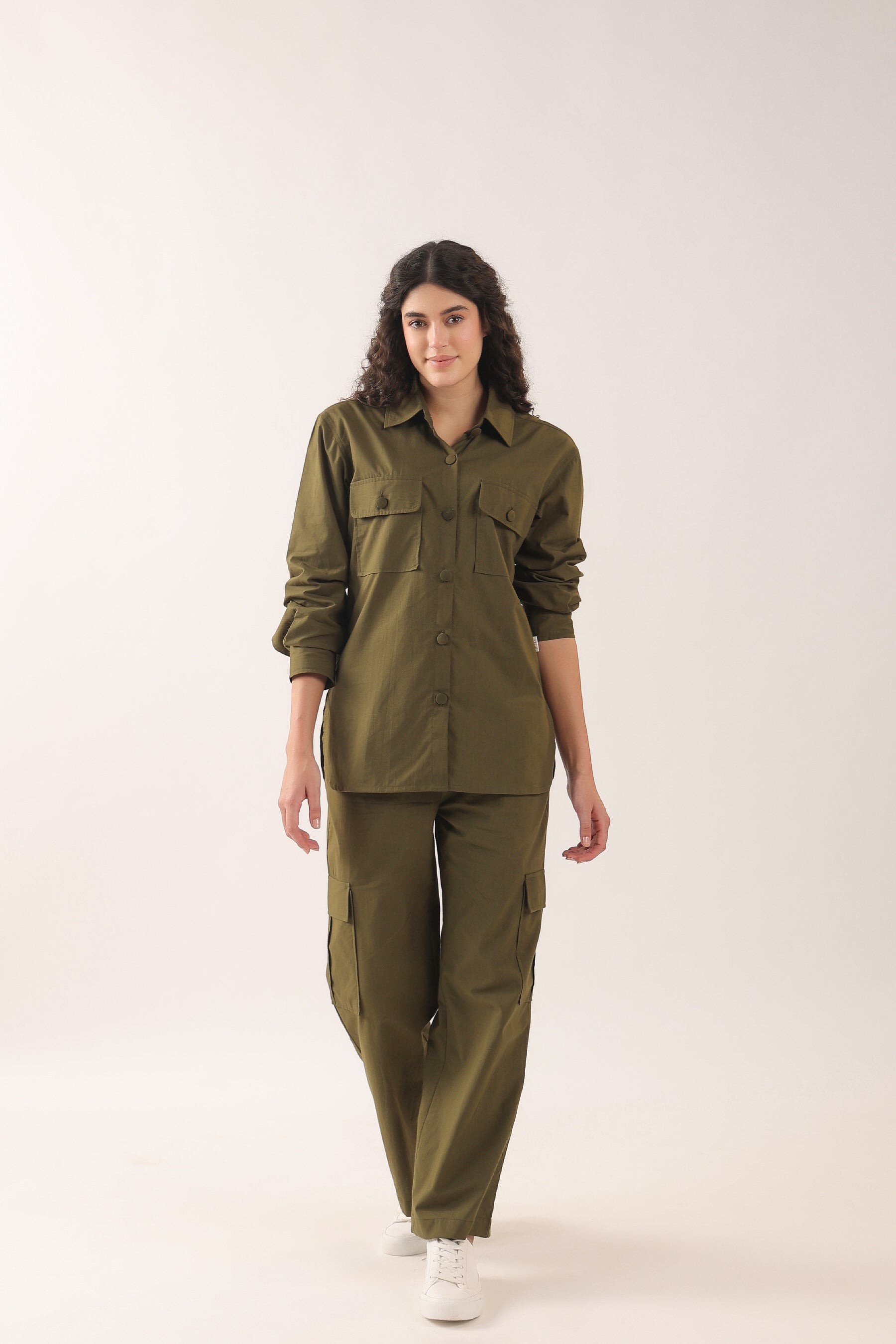 Guacamole Shacket Cotton Co-ord Set