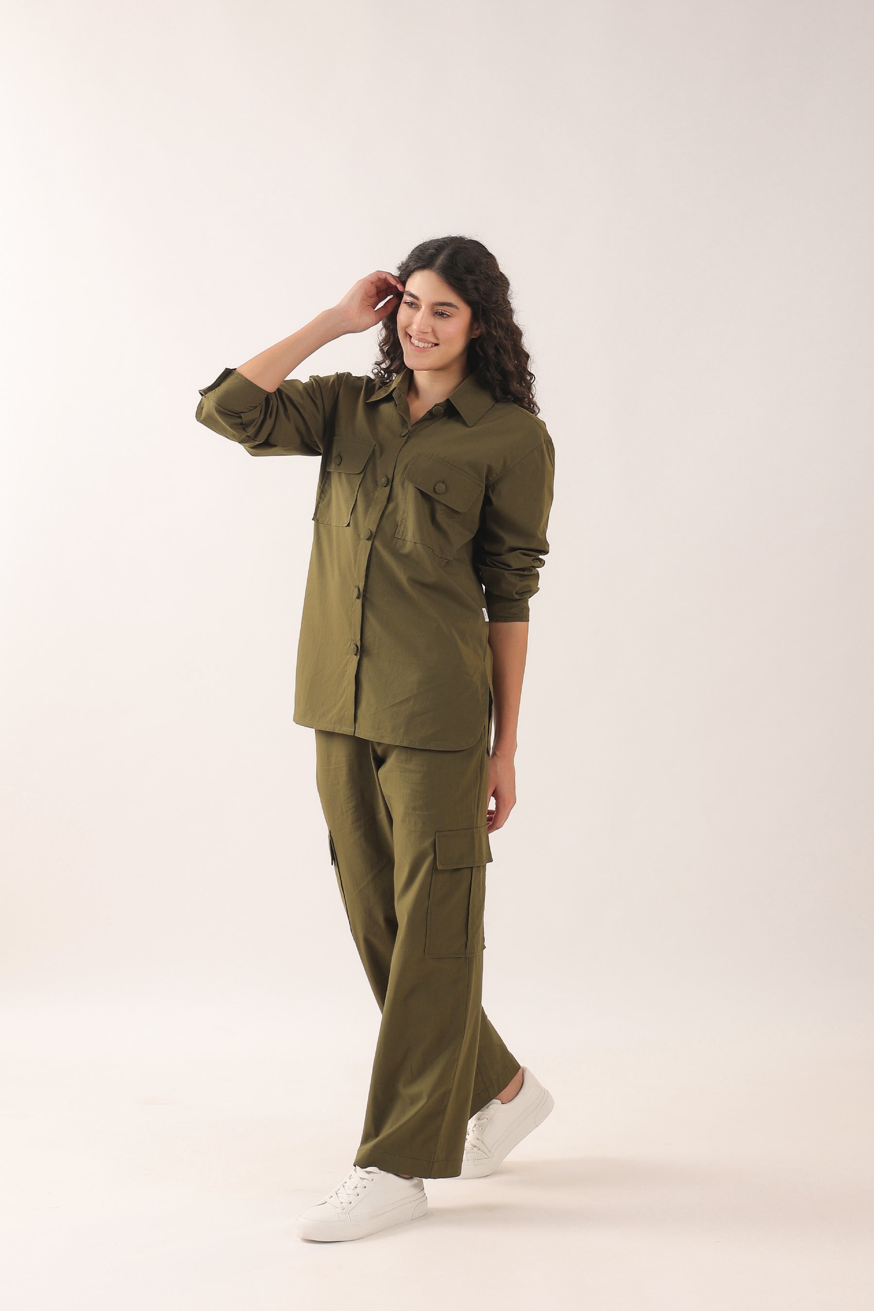 Guacamole Shacket Cotton Co-ord Set