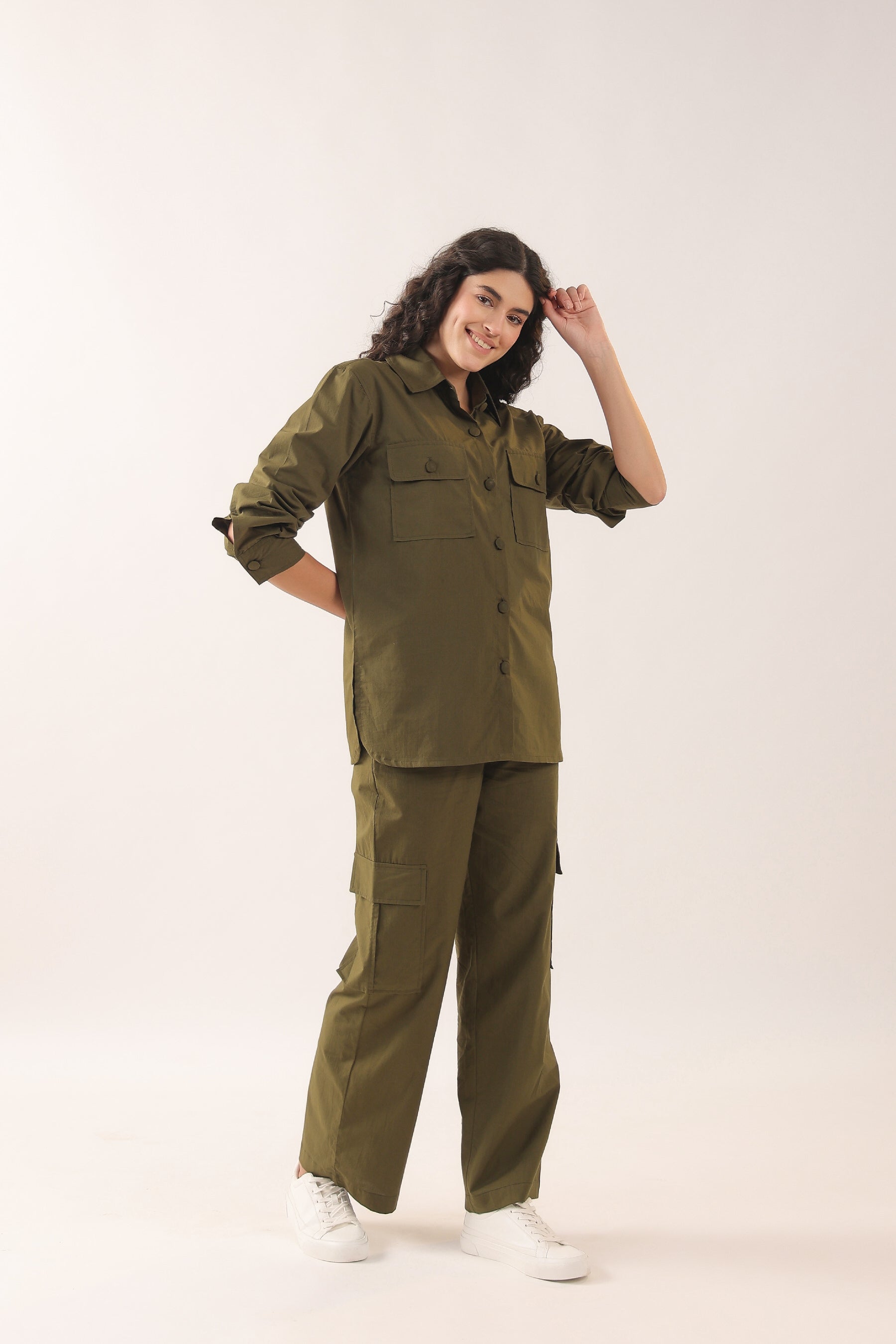 Guacamole Shacket Cotton Co-ord Set