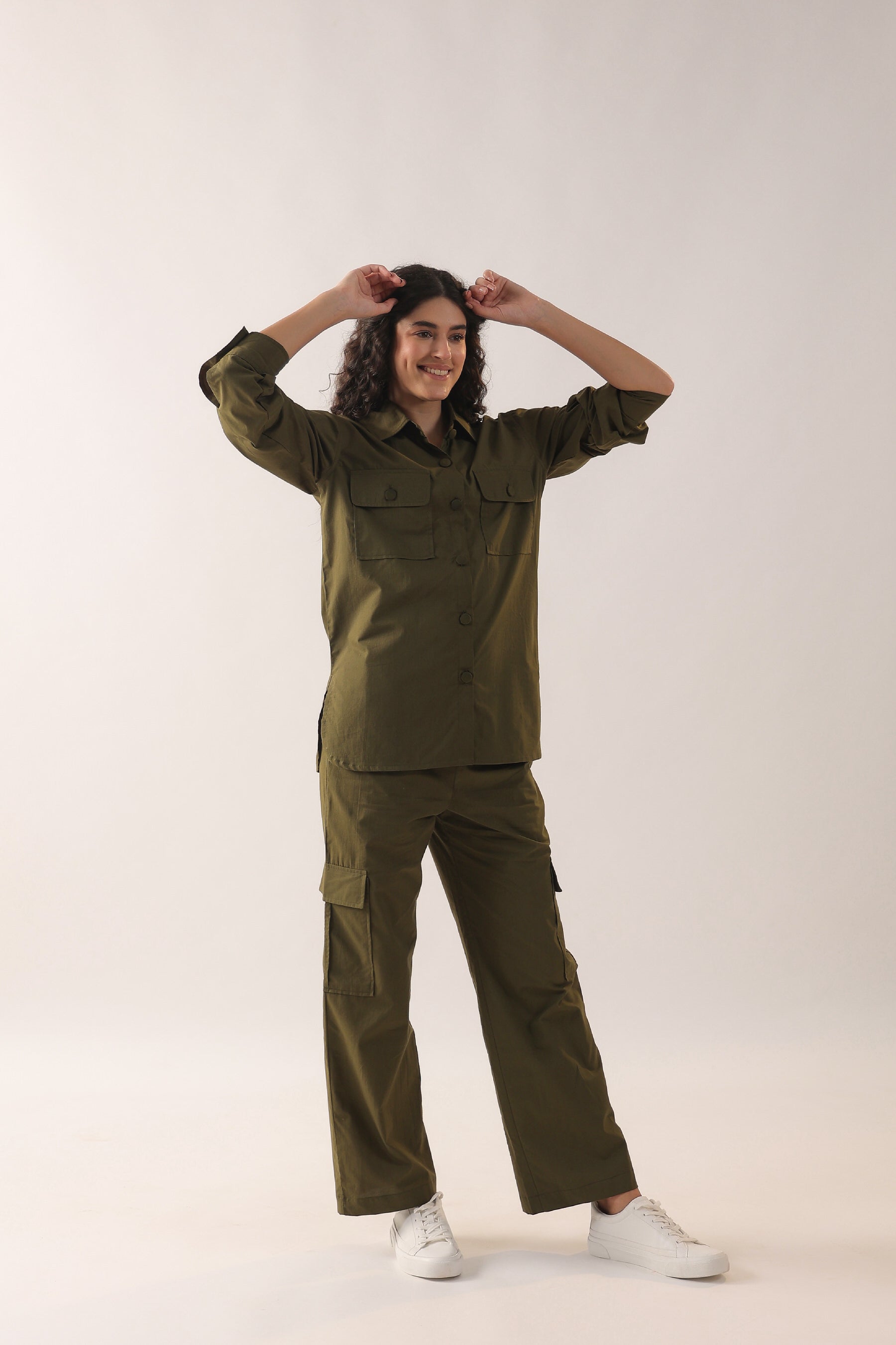 Guacamole Shacket Cotton Co-ord Set