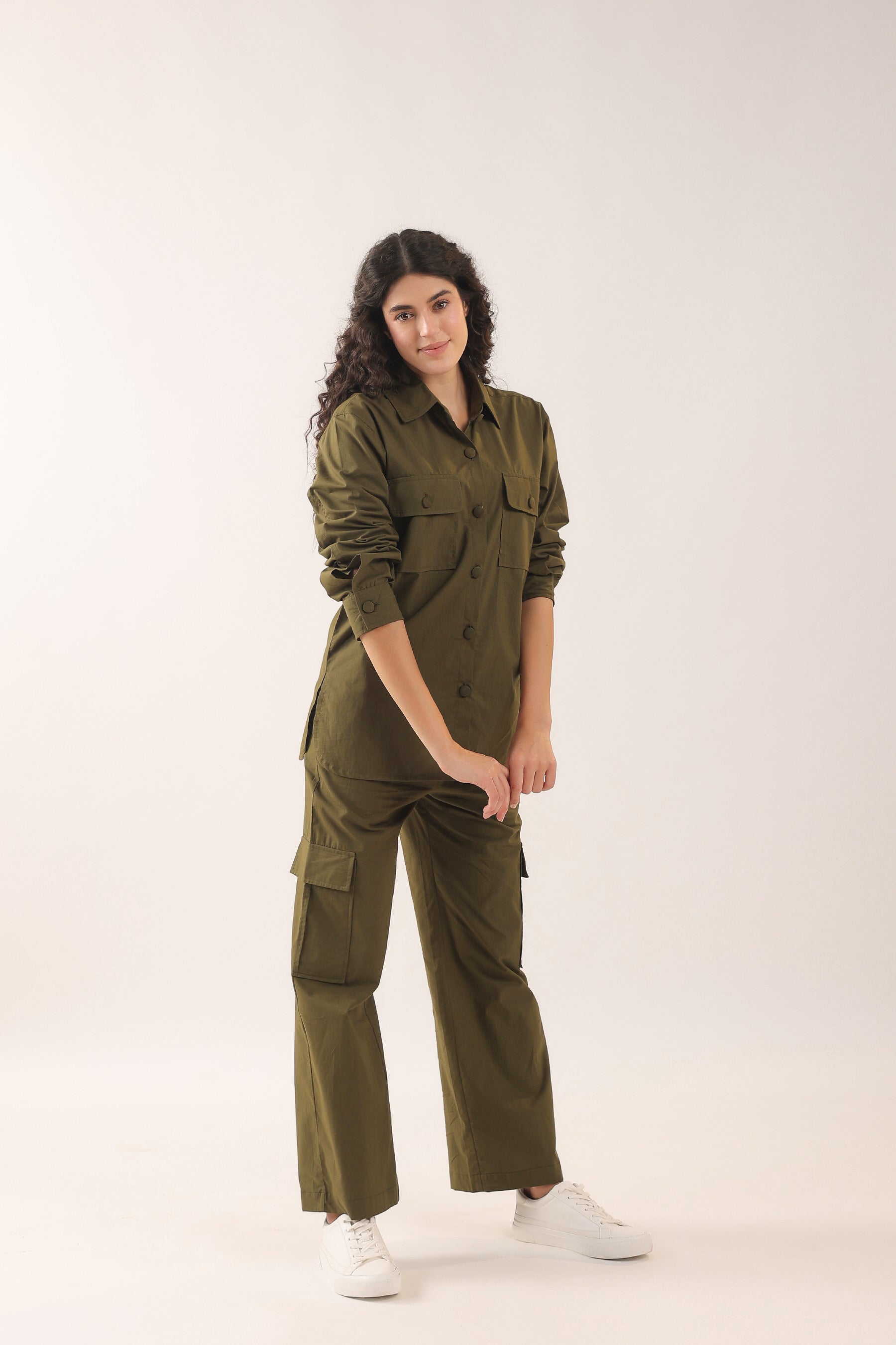 Guacamole Shacket Cotton Co-ord Set