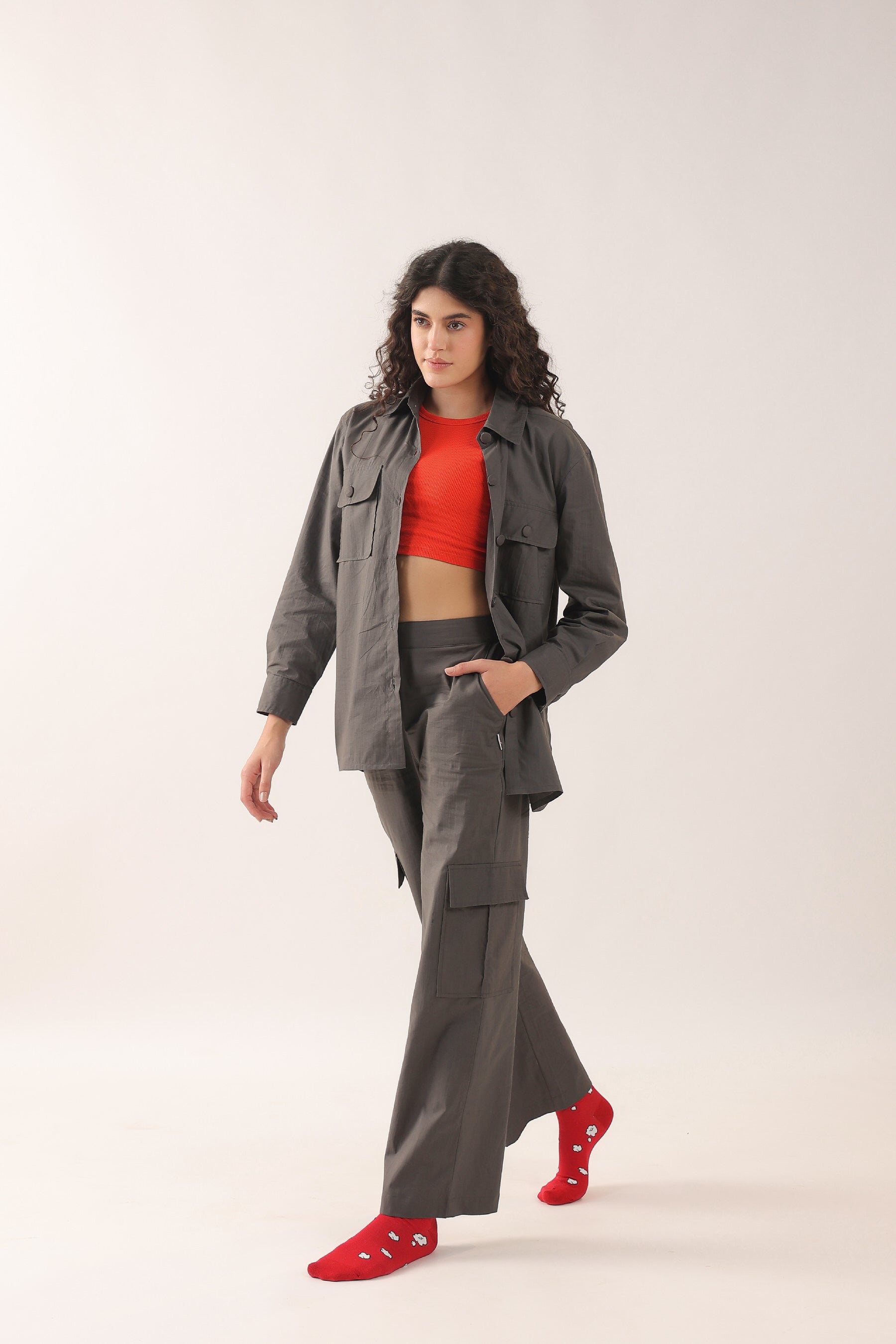 Sleigh Bell Shacket Cotton Co-ord Set