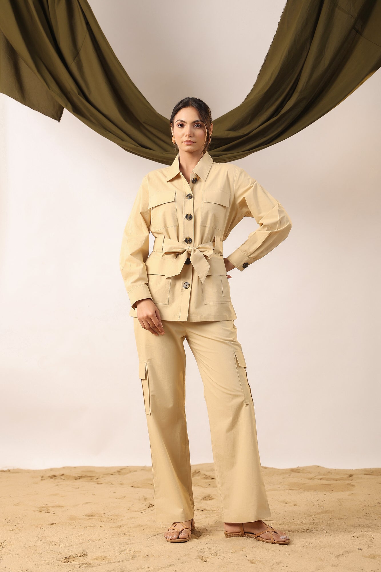 Bisque Cotton Co-ord Set