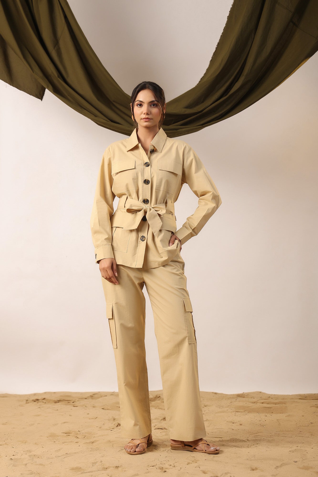 Bisque Cotton Co-ord Set