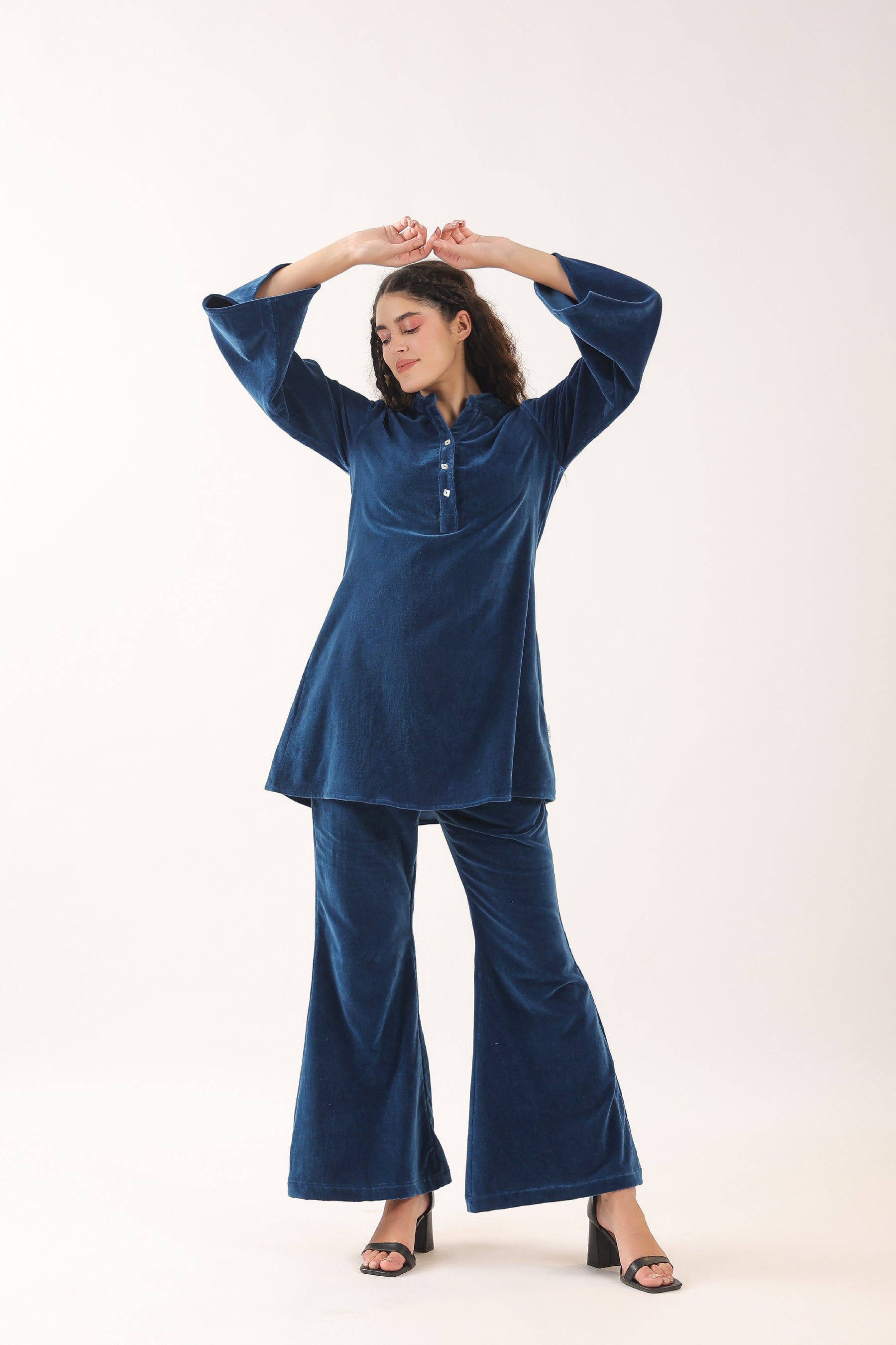 Midnight Blue Velvet Co-ord Set