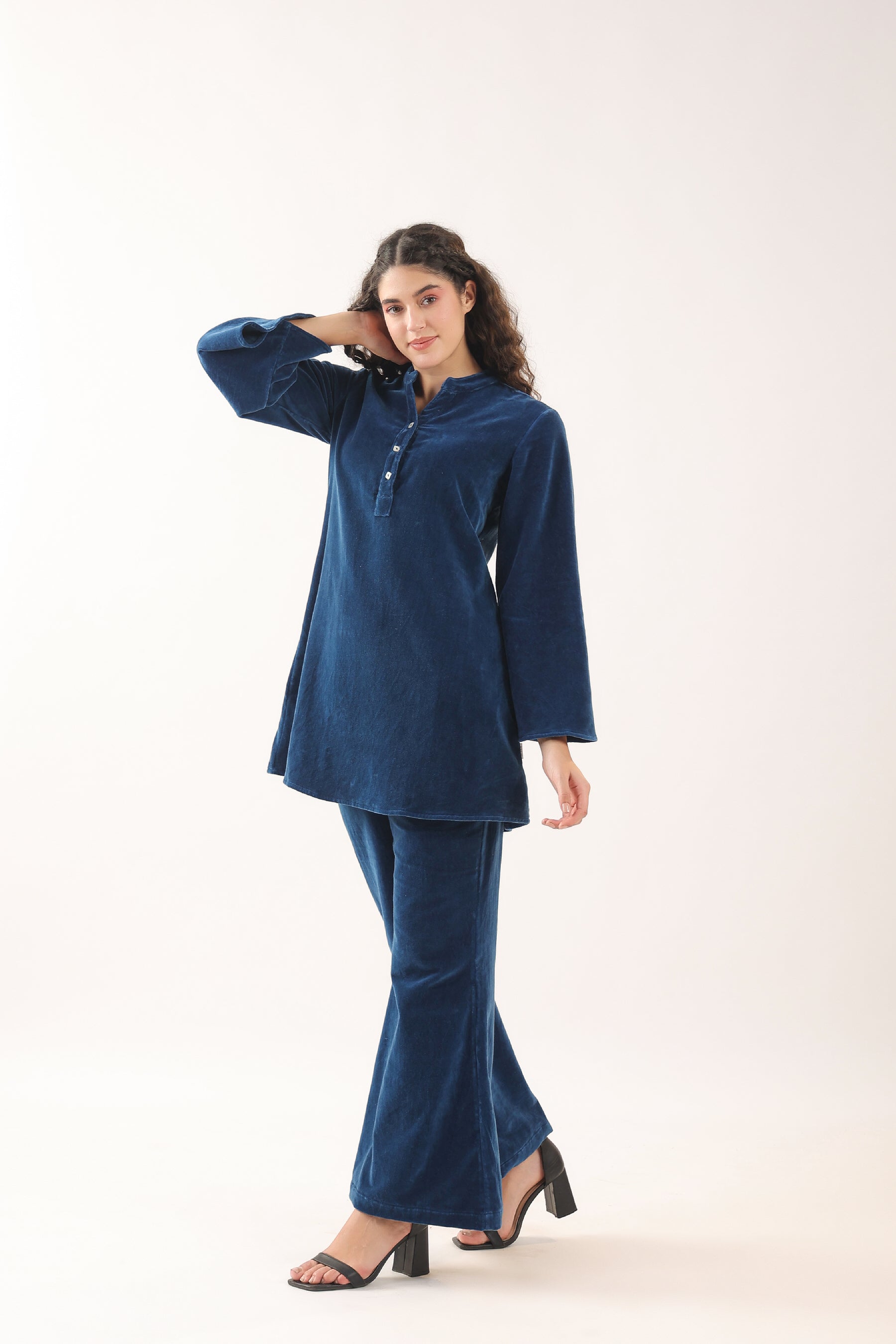 Midnight Blue Velvet Co-ord Set