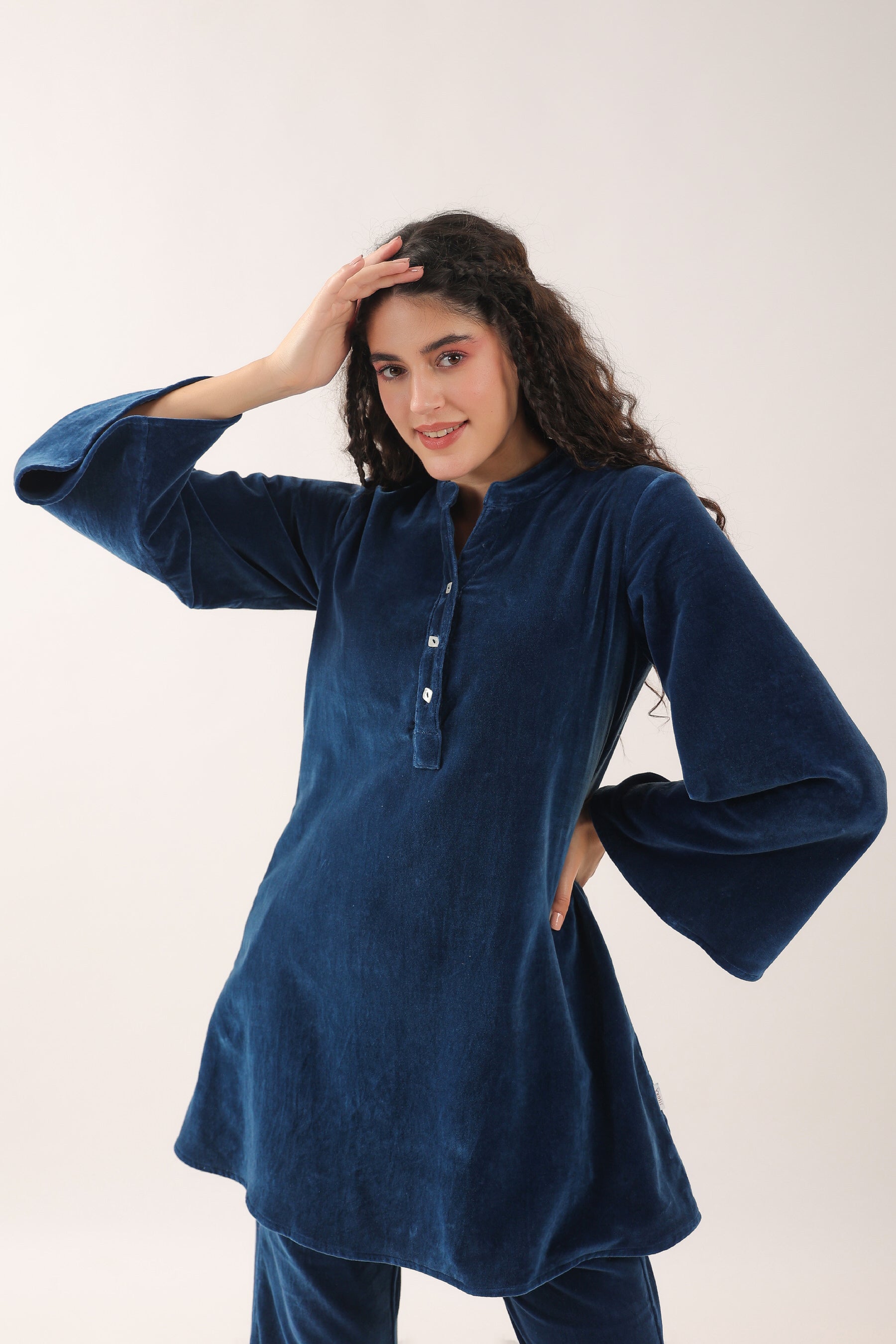 Midnight Blue Velvet Co-ord Set