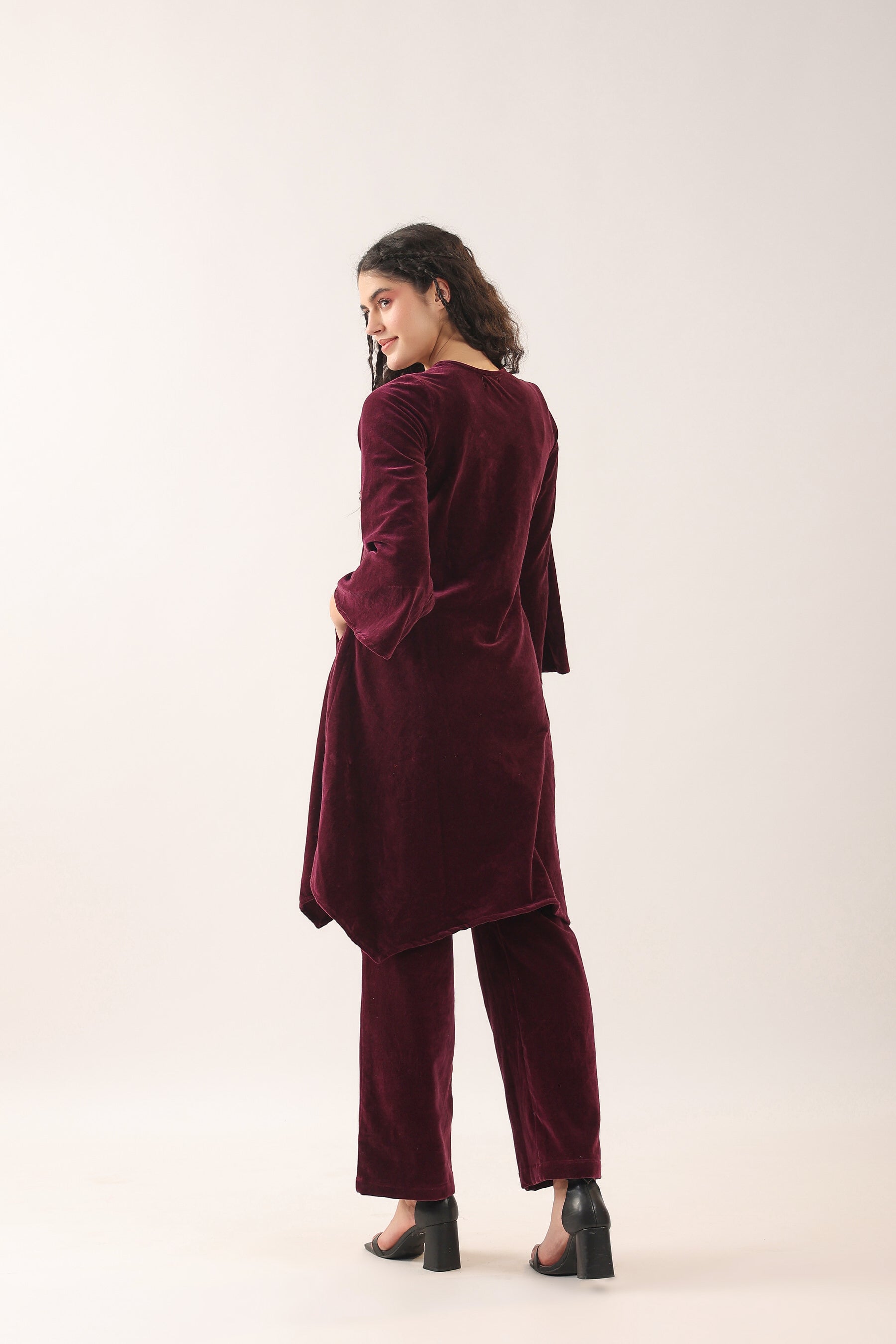 Java Plum Velvet Co-ord Set