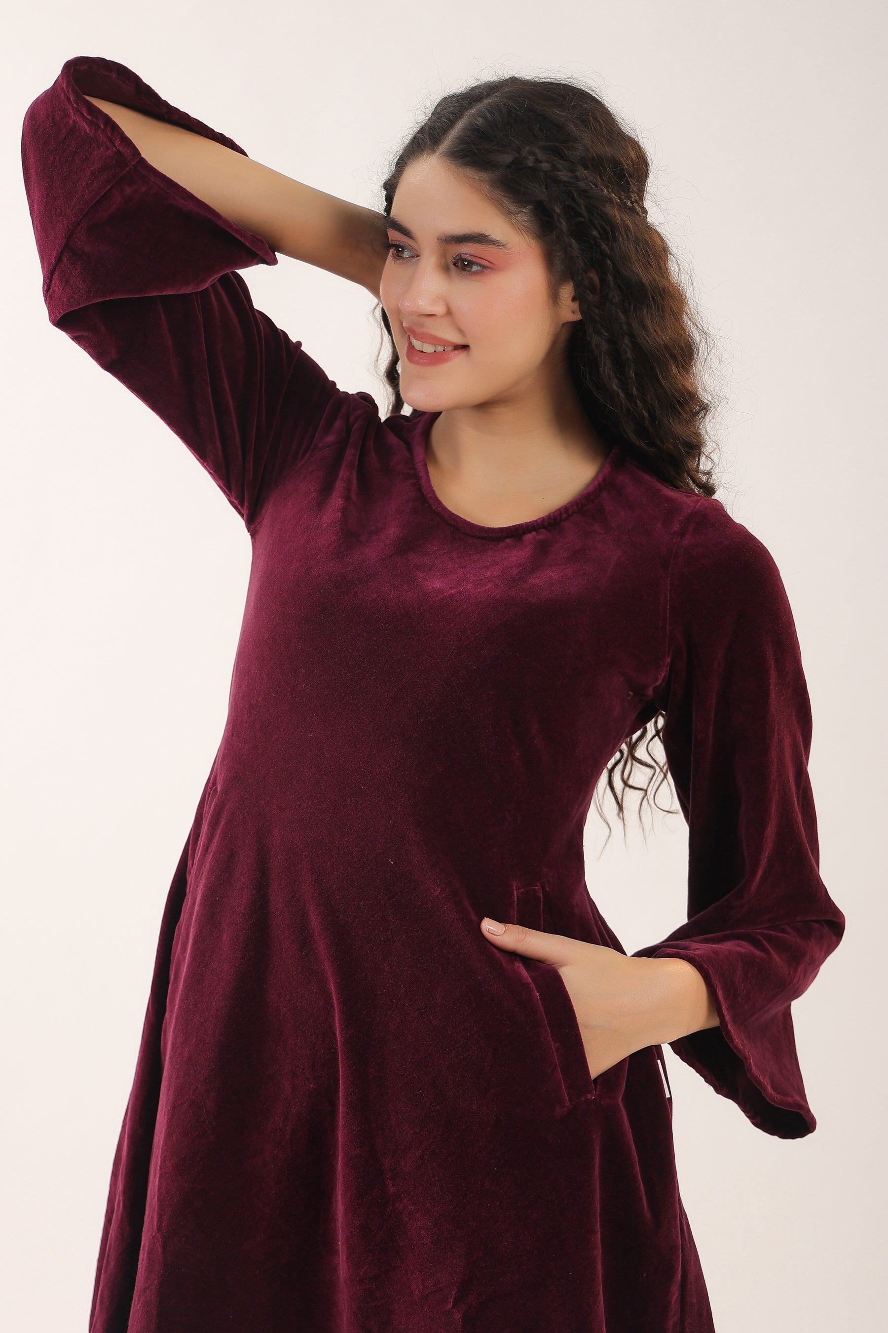 Java Plum Velvet Co-ord Set