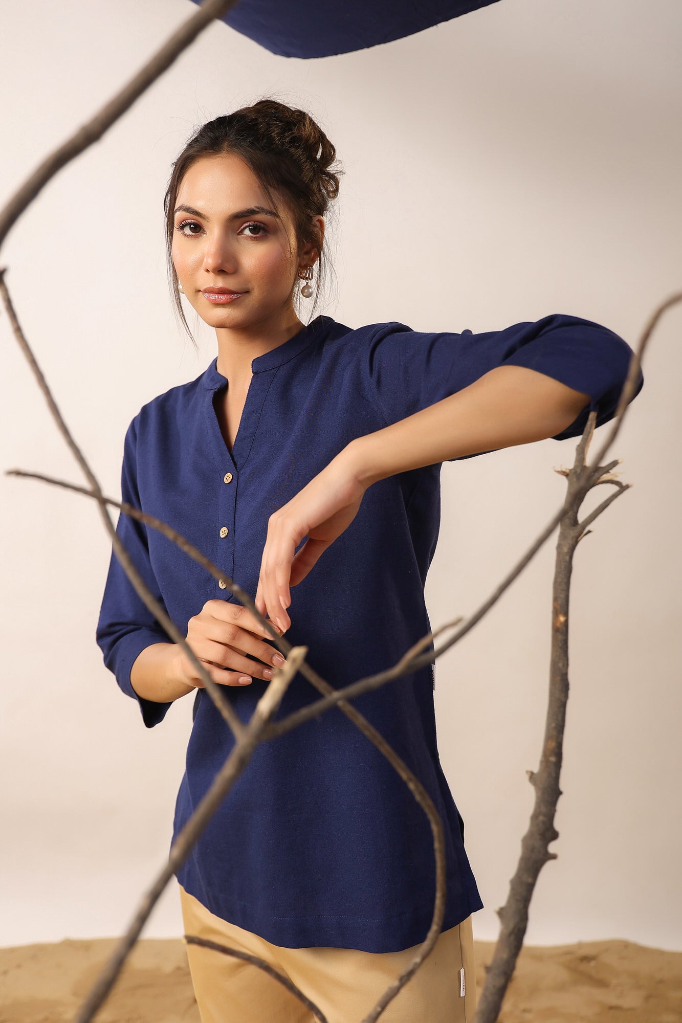 Midnight Blue Cotton Top