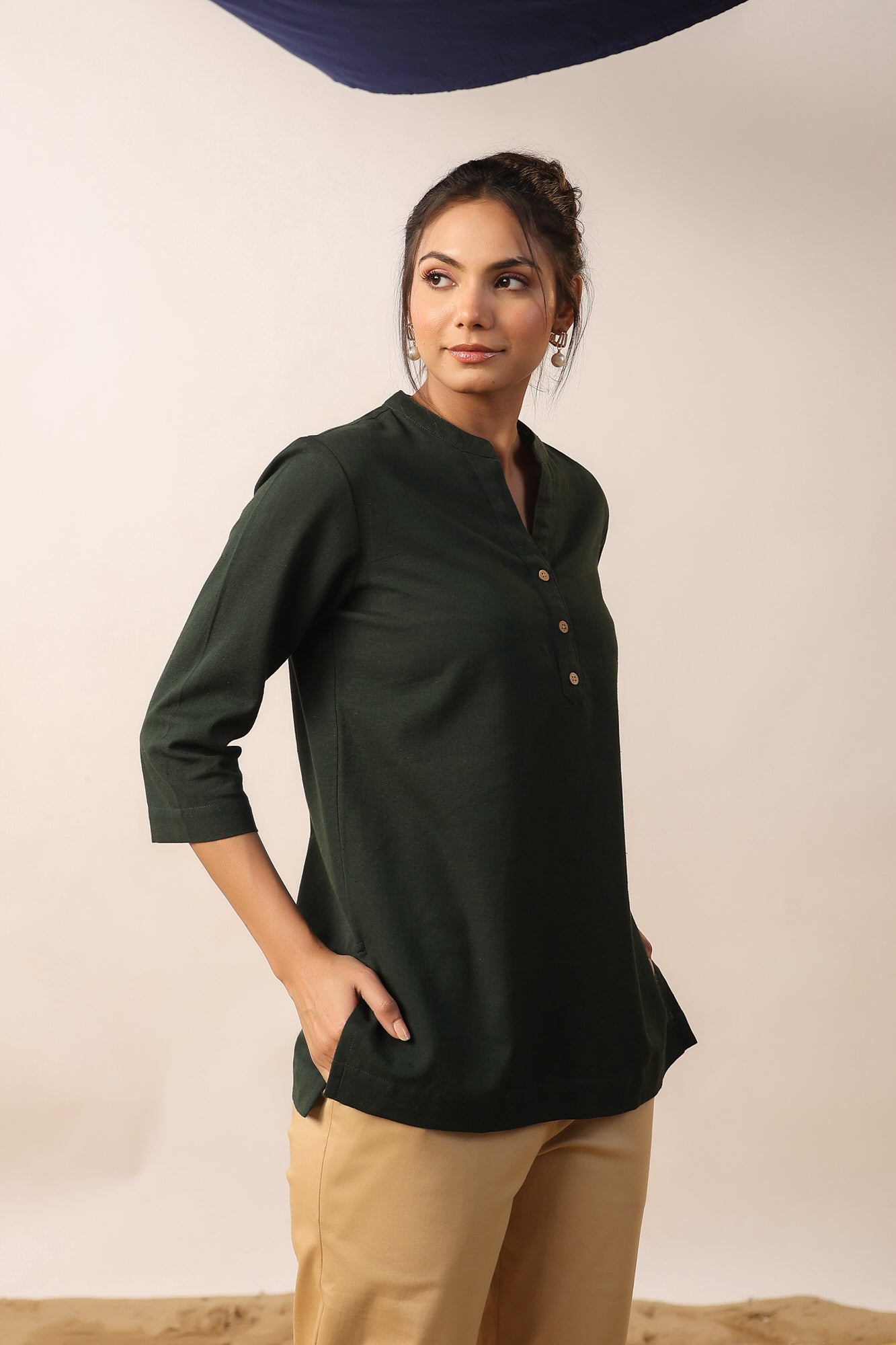 Capulet Green Cotton Flex Top