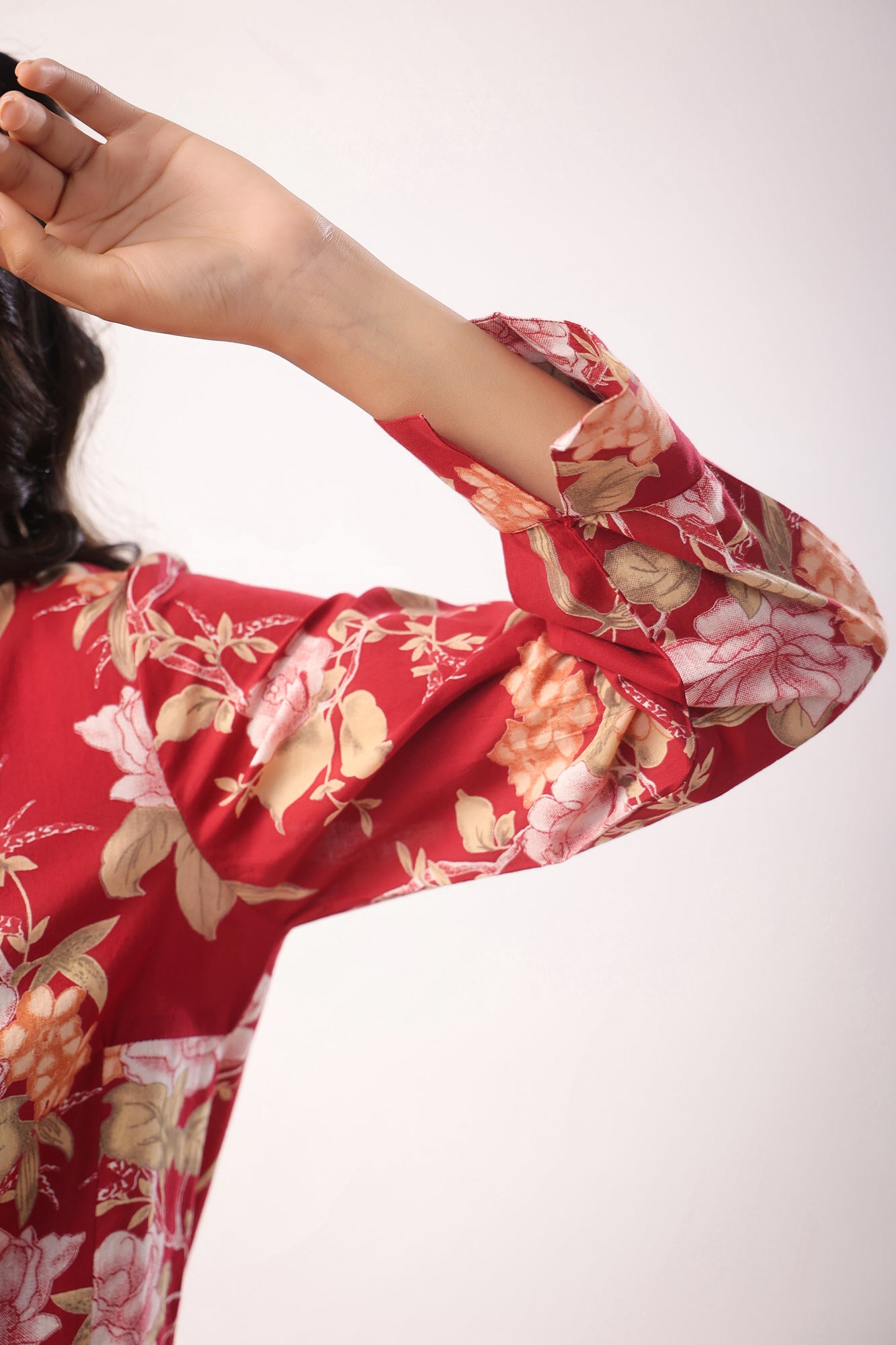 Florals on Maroon Loungewear Top Set