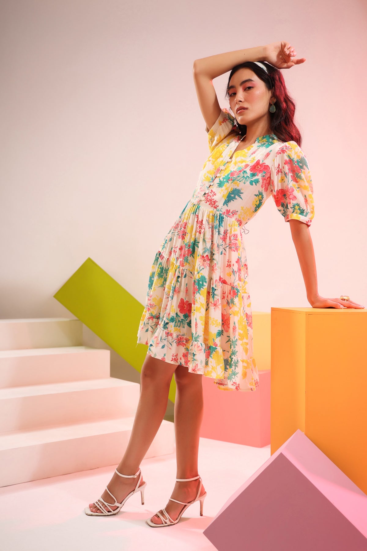 Serene Muslin Silk White Dress