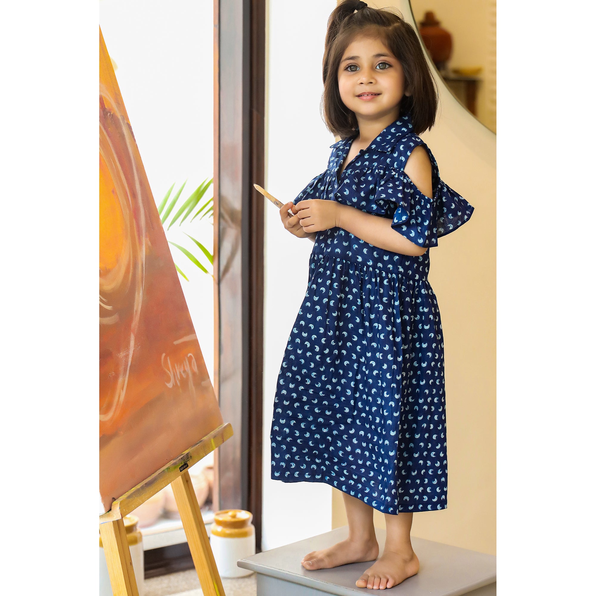 Moon Child Indigo Cotton Dress