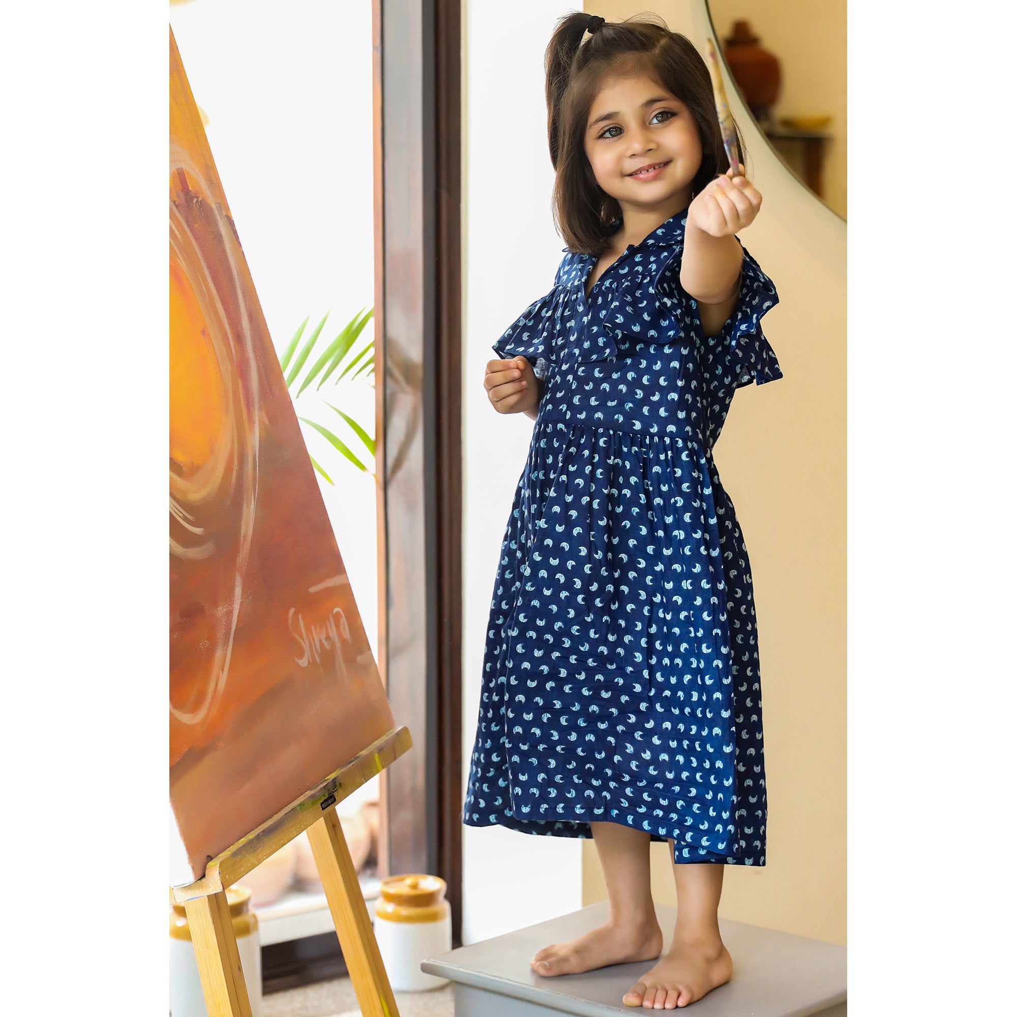 Moon Child Indigo Cotton Dress