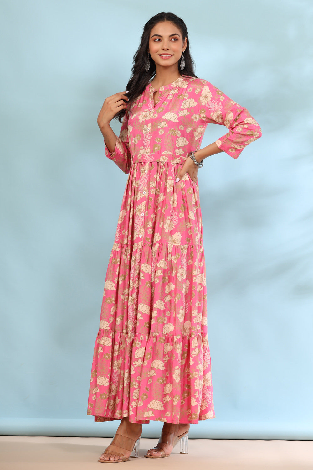 Cosmo on Tier Silk Dress