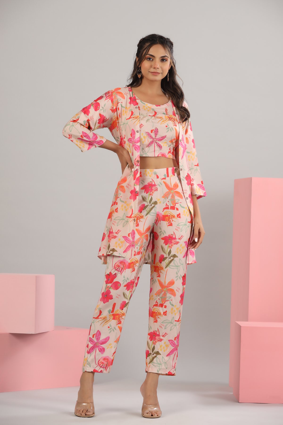 Garden Whimsy Russian Silk Three piece set