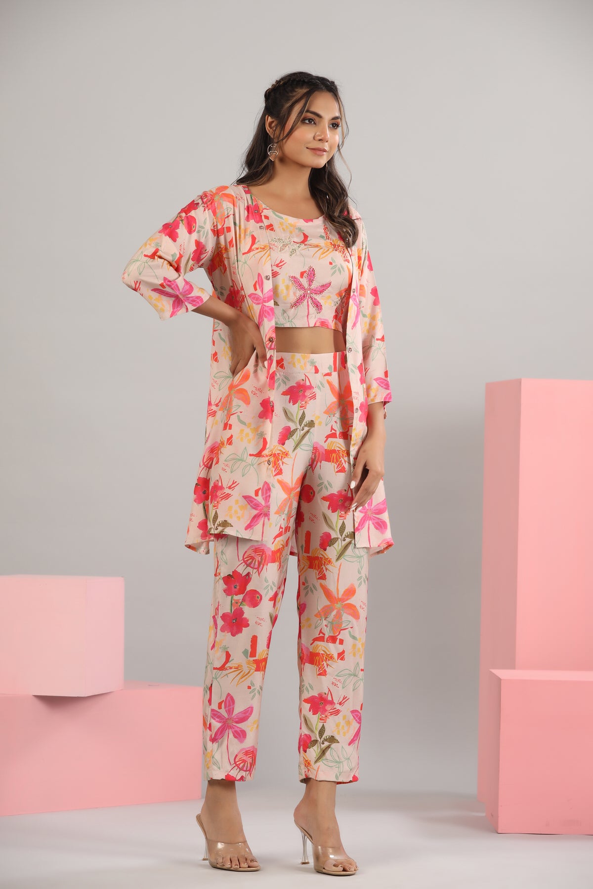 Garden Whimsy Russian Silk Three piece set