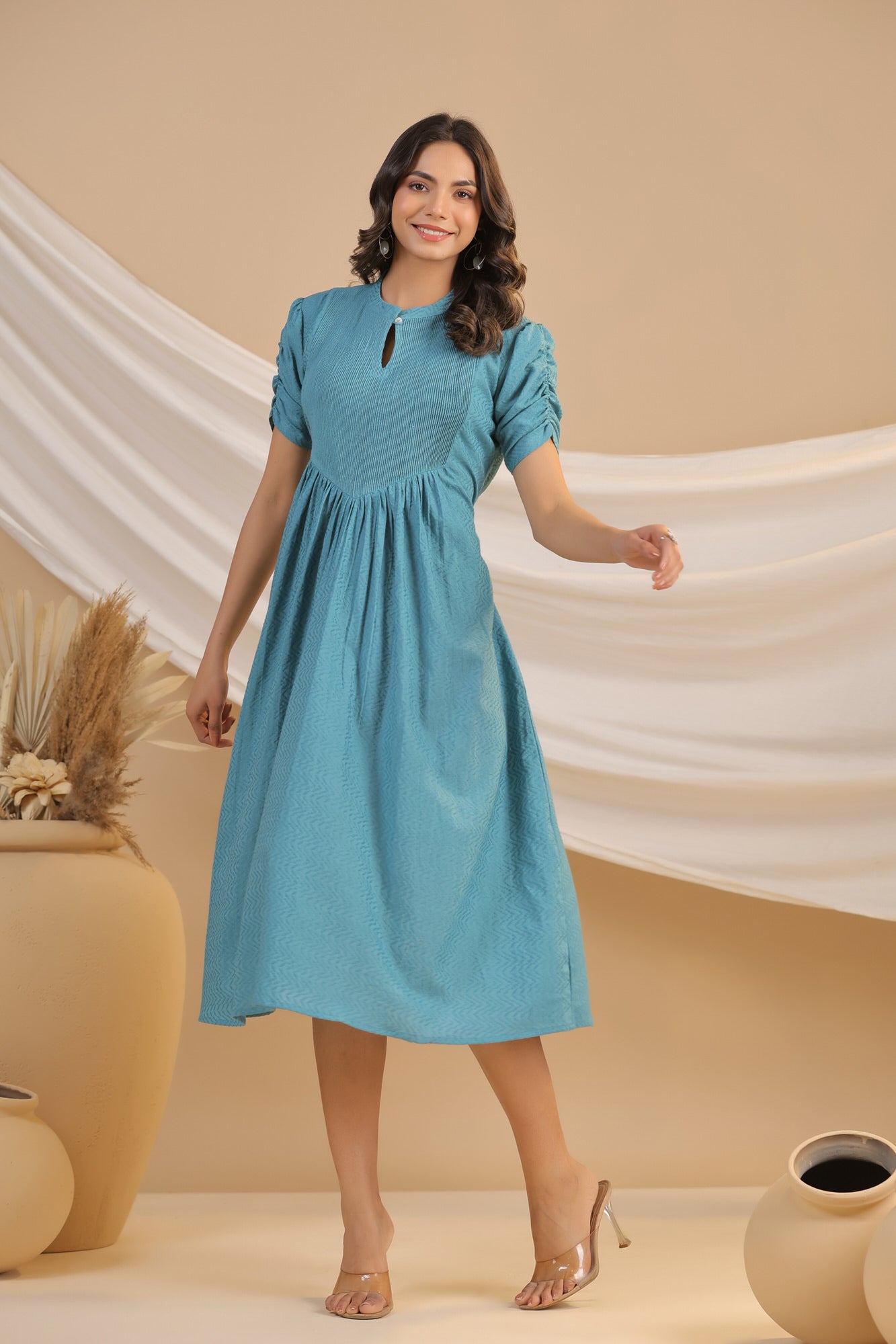 Cobalt Classic Cotton Dobby Dress