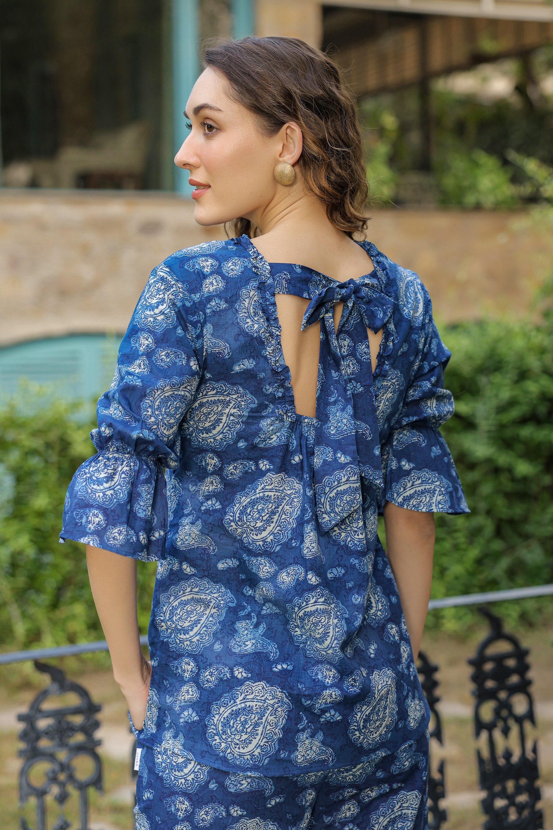 Indigo Bagru Paisley Cotton Co-ord Set