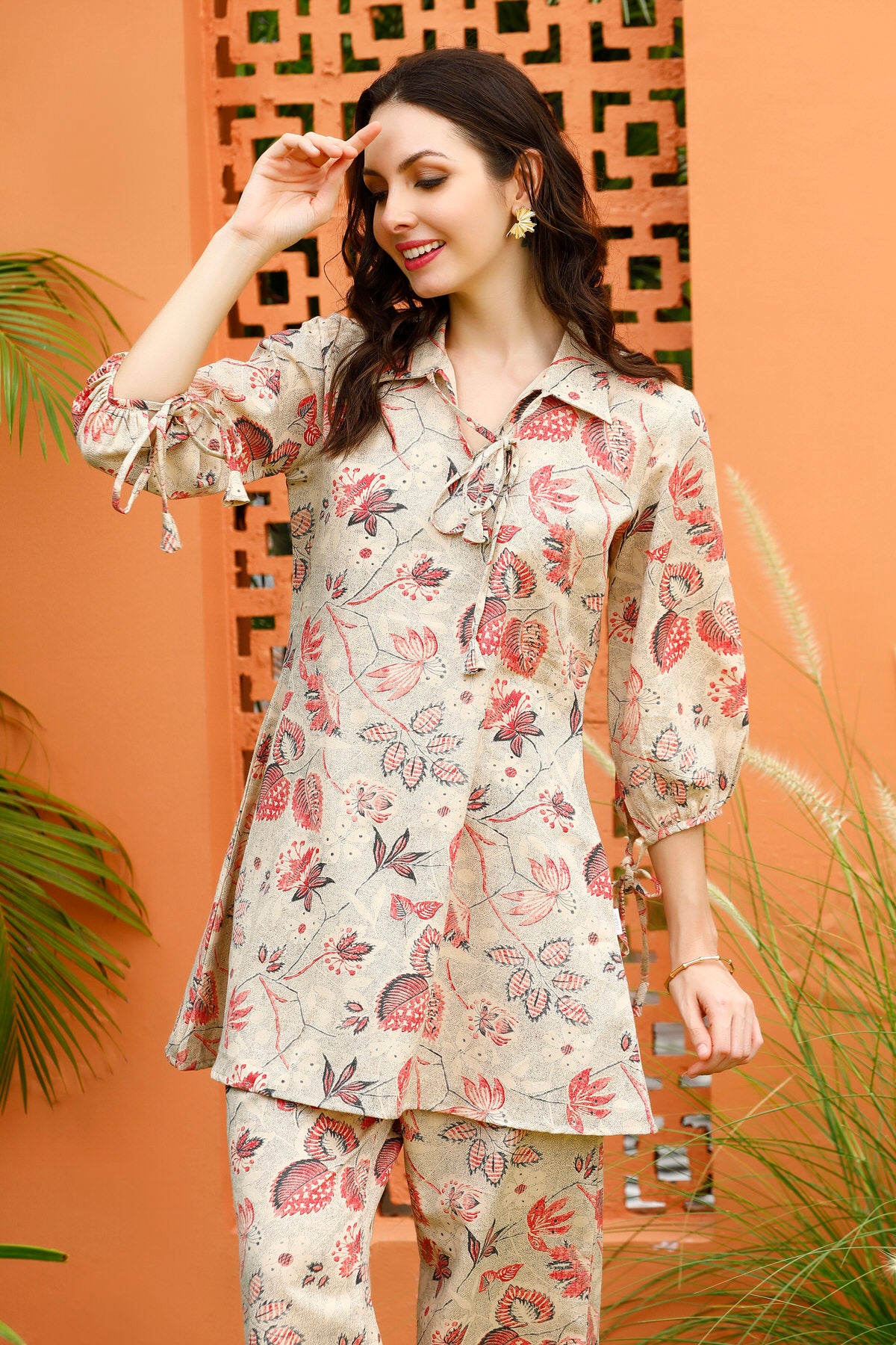 Earthy Mesh Mosaic Cotton Flex Co-ord Set