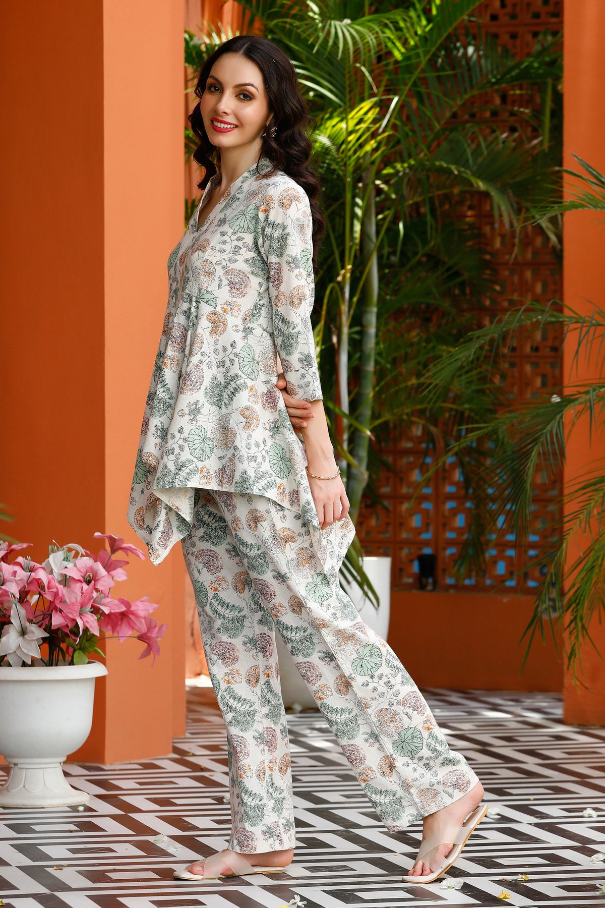 Harmony in Green Cotton Flex Co-ord Set