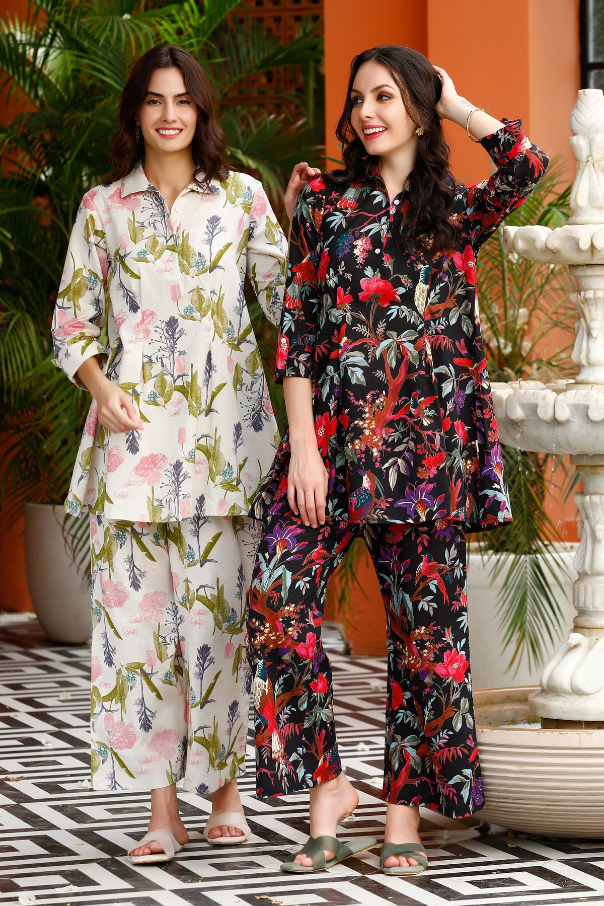 Whispering Flowers Cotton Flex Co-ord Set