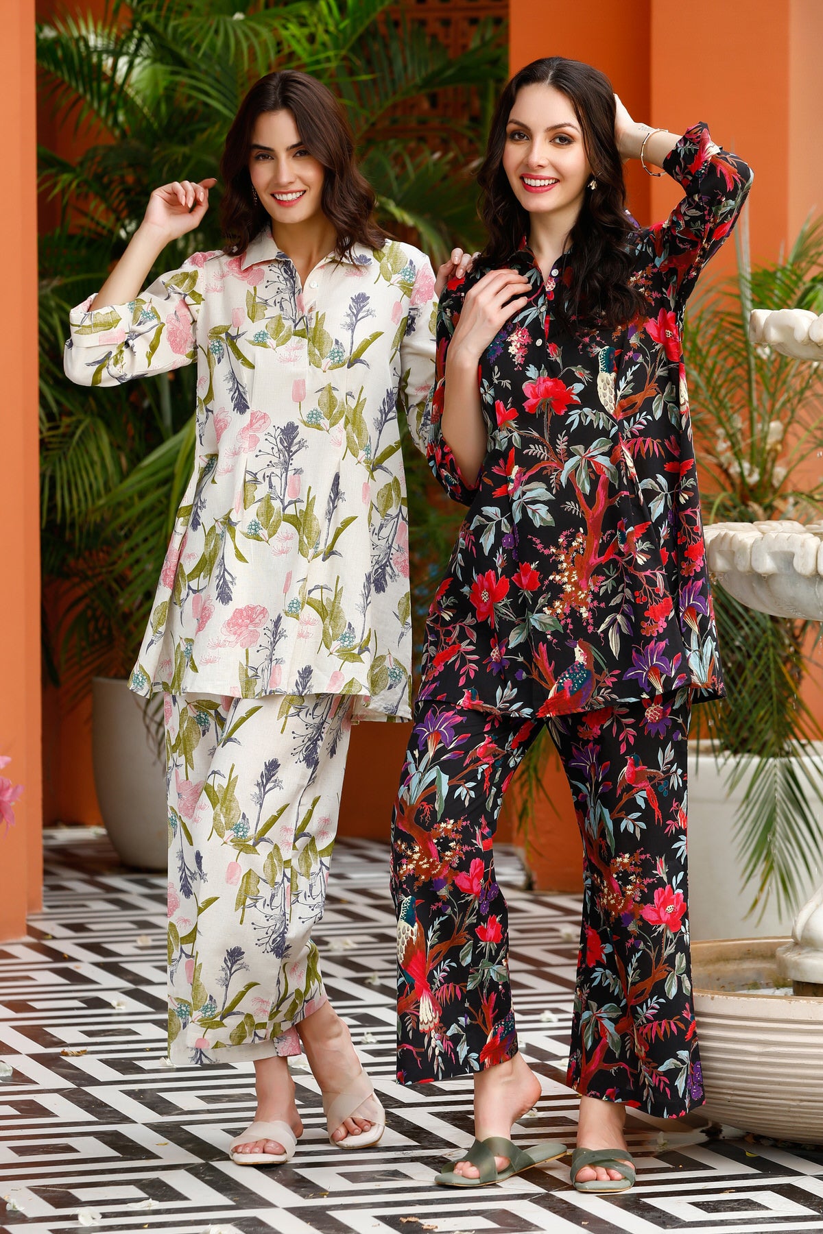 Whispering Flowers Cotton Flex Co-ord Set