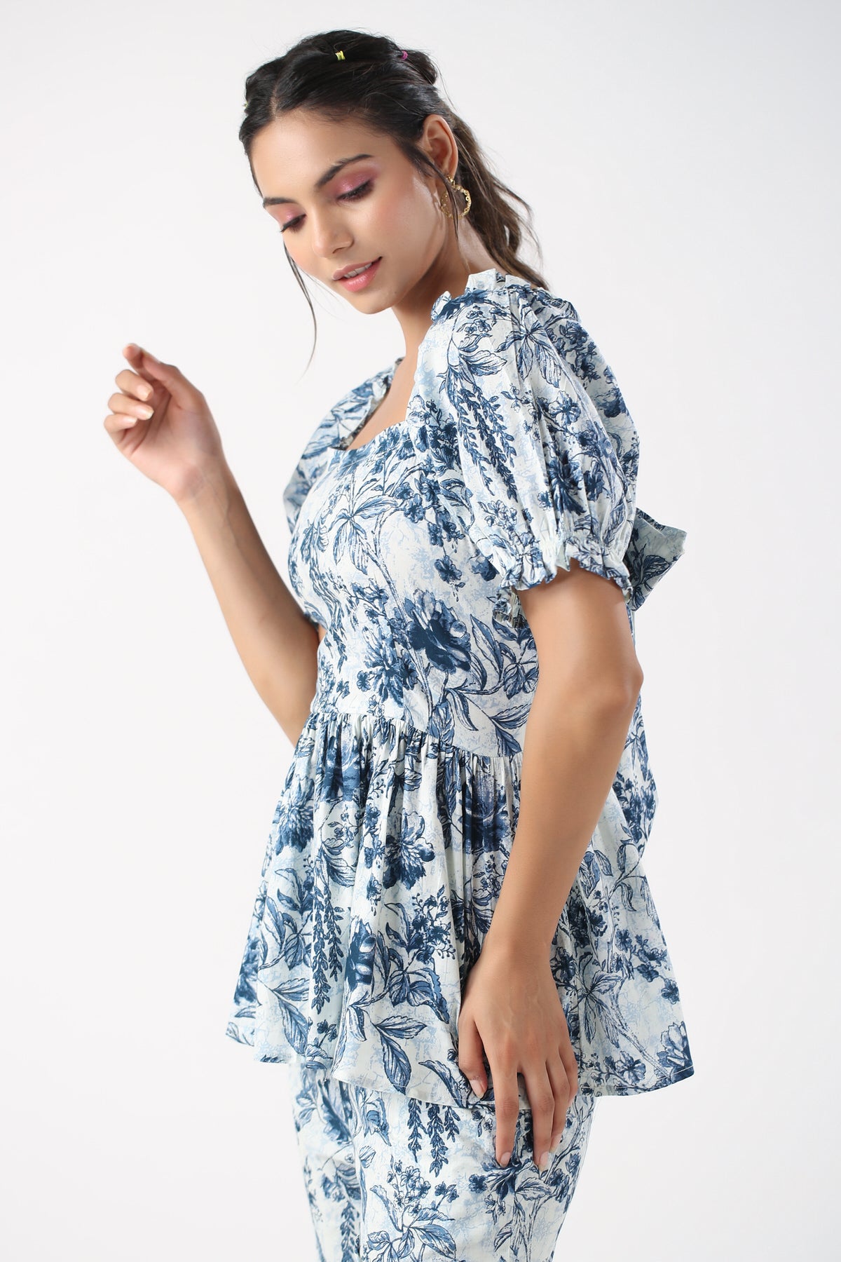 Santorini Blues Cotton Co-ord set