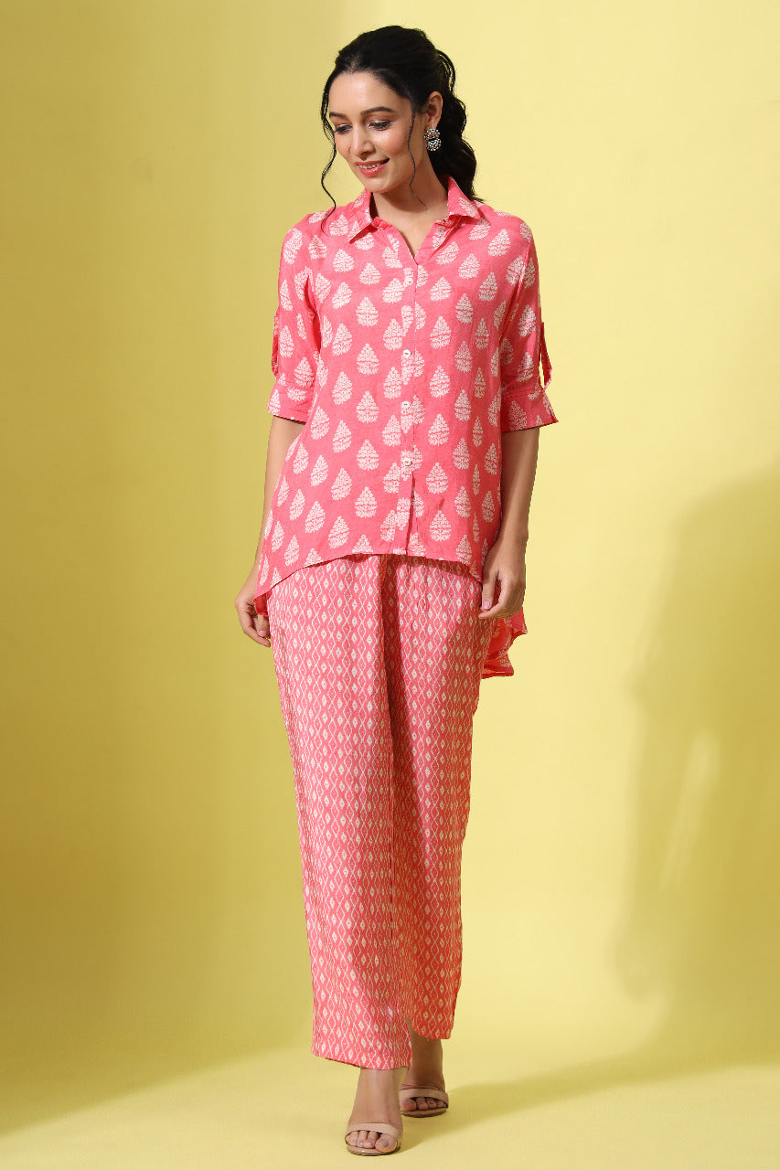 Pinewoods Pink Muslin Silk Co-ord set