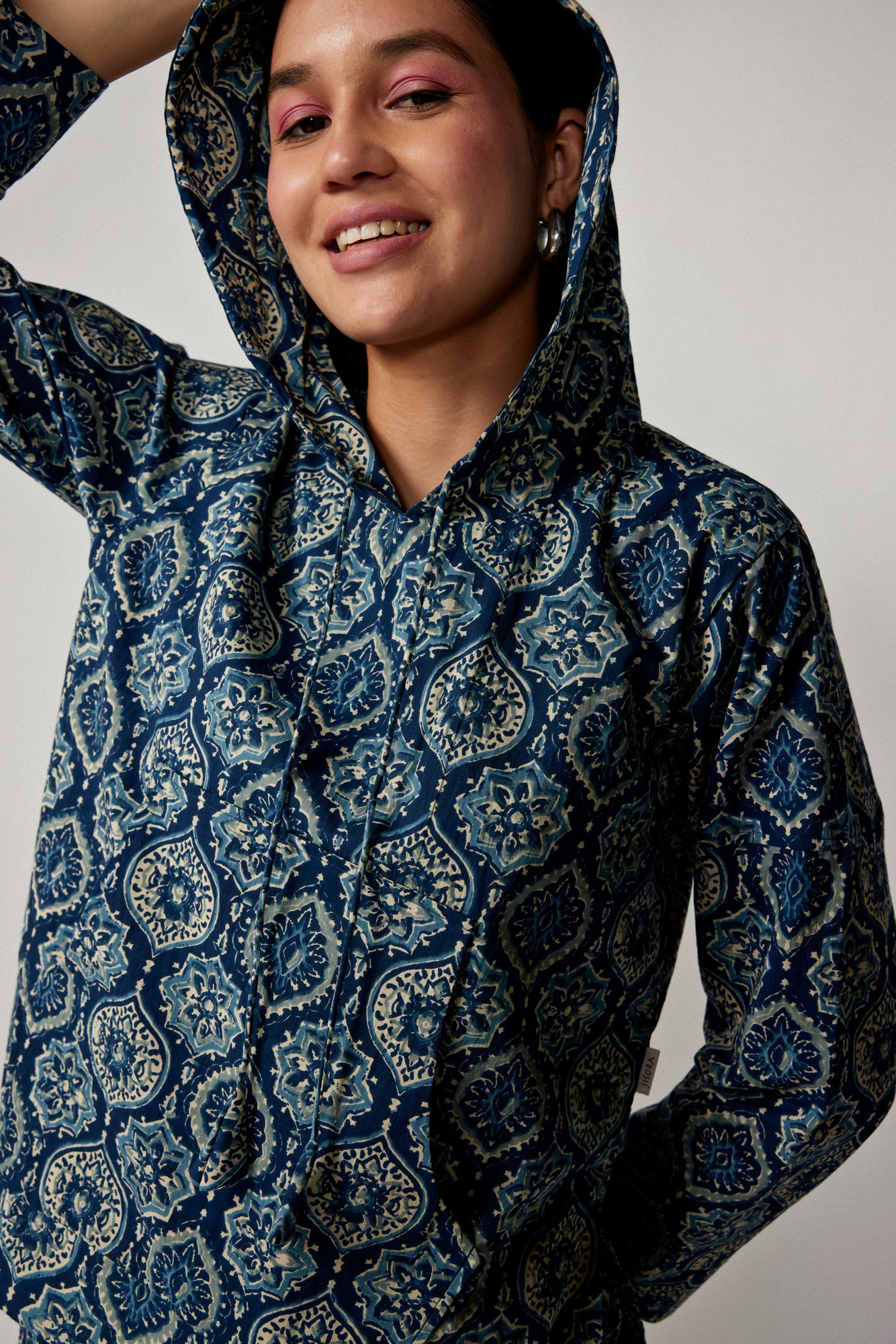Coromandel on Blue Cotton Hoodie Set