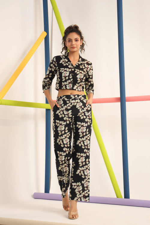 Japanese canopies on Black Co-ord Set