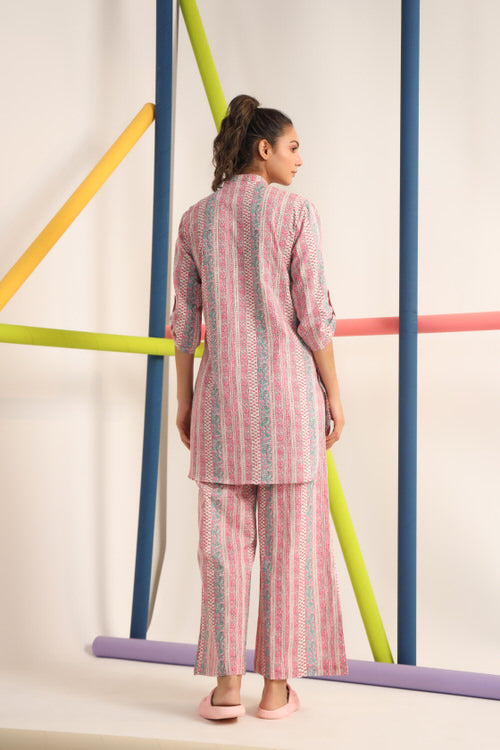 Floral Twines on Pastel Cotton Co-ord Set