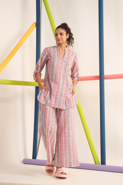 Floral Twines on Pastel Cotton Co-ord Set