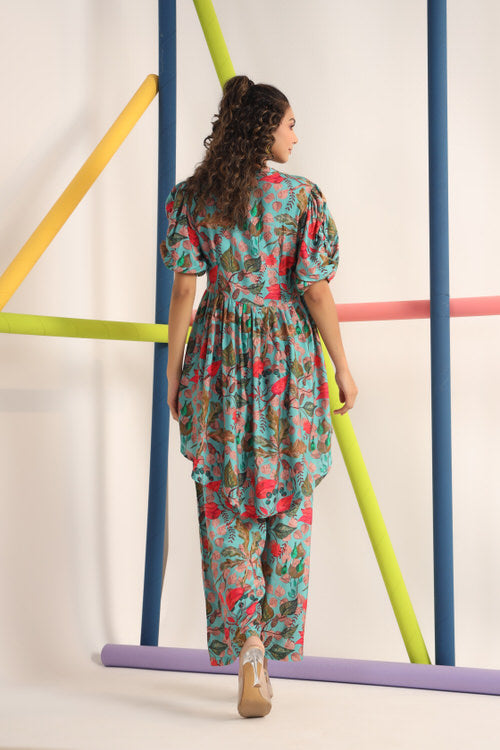 Blueberry Lush Muslin Silk Co-ord Set