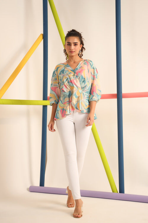 Ocean Blues Russian Silk Top