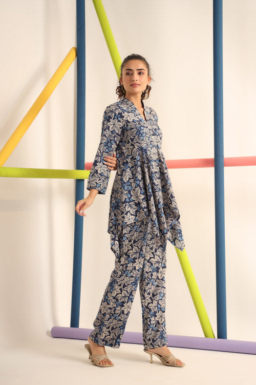 Palm Upside Down Russian Silk Co-ord Set