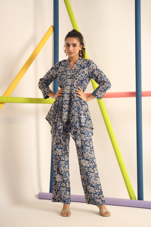 Palm Upside Down Russian Silk Co-ord Set