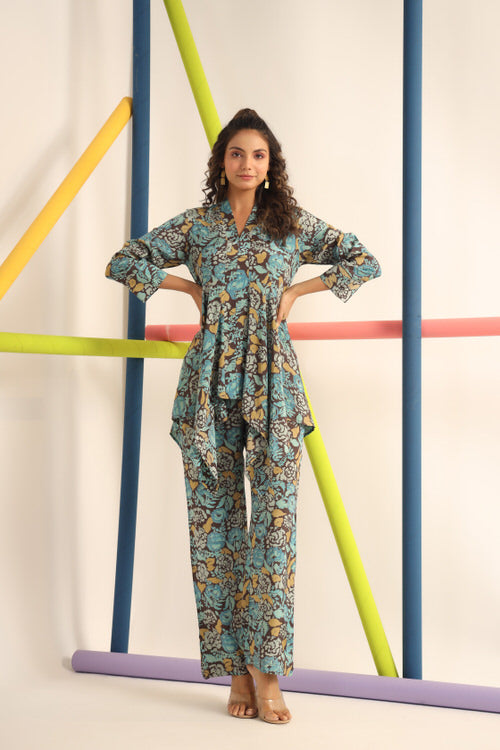 Fleur Brown Russian Silk Co-ord Set